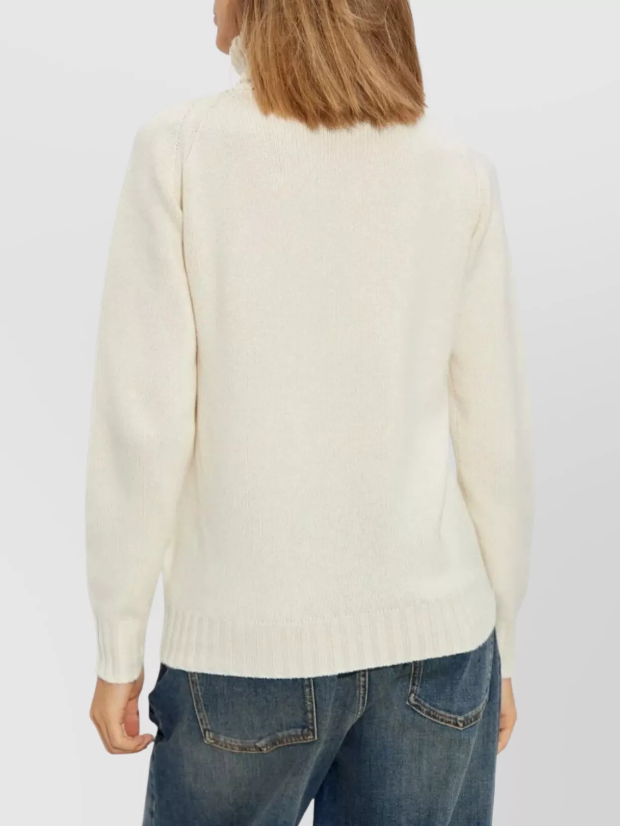 Fabiana Filippi Chunky Ribbed Knit Sweater With High Turtleneck In Multi