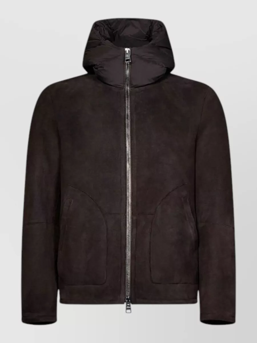 Herno lambskin hooded jacket