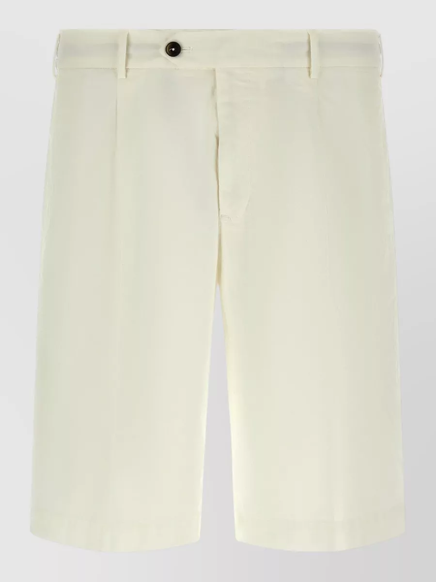 Pt Torino Stretch Cotton Pleated Bermuda Shorts