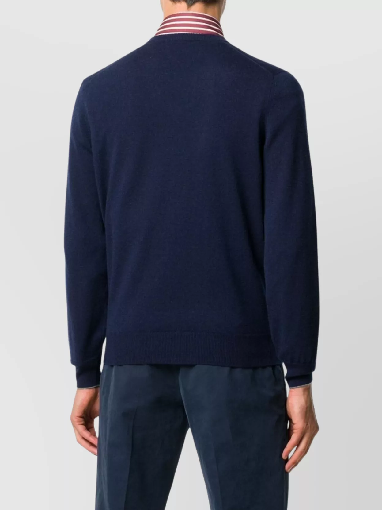 Brunello Cucinelli Ribbed V-Neck Knit Sweater