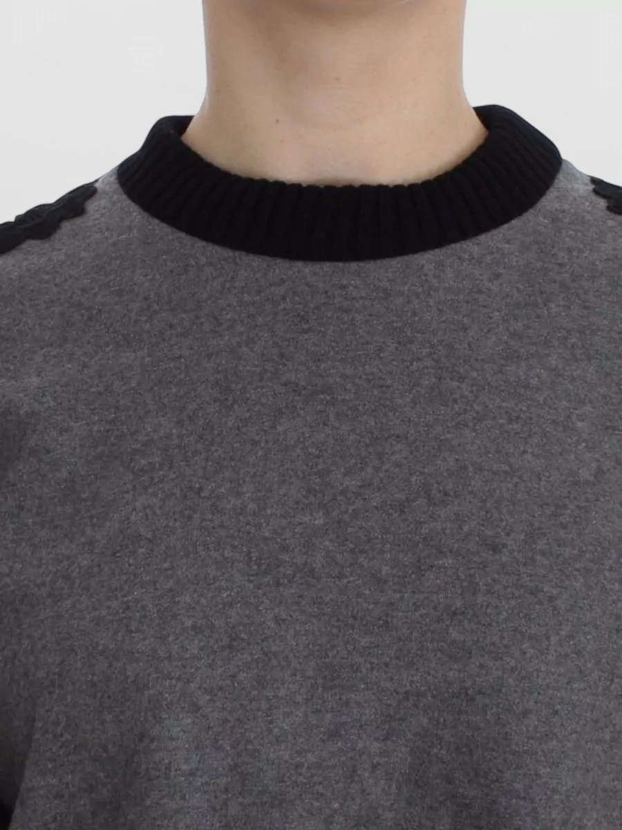 Dolce&Gabbana Cashmere Wool Cropped Lace Sweater