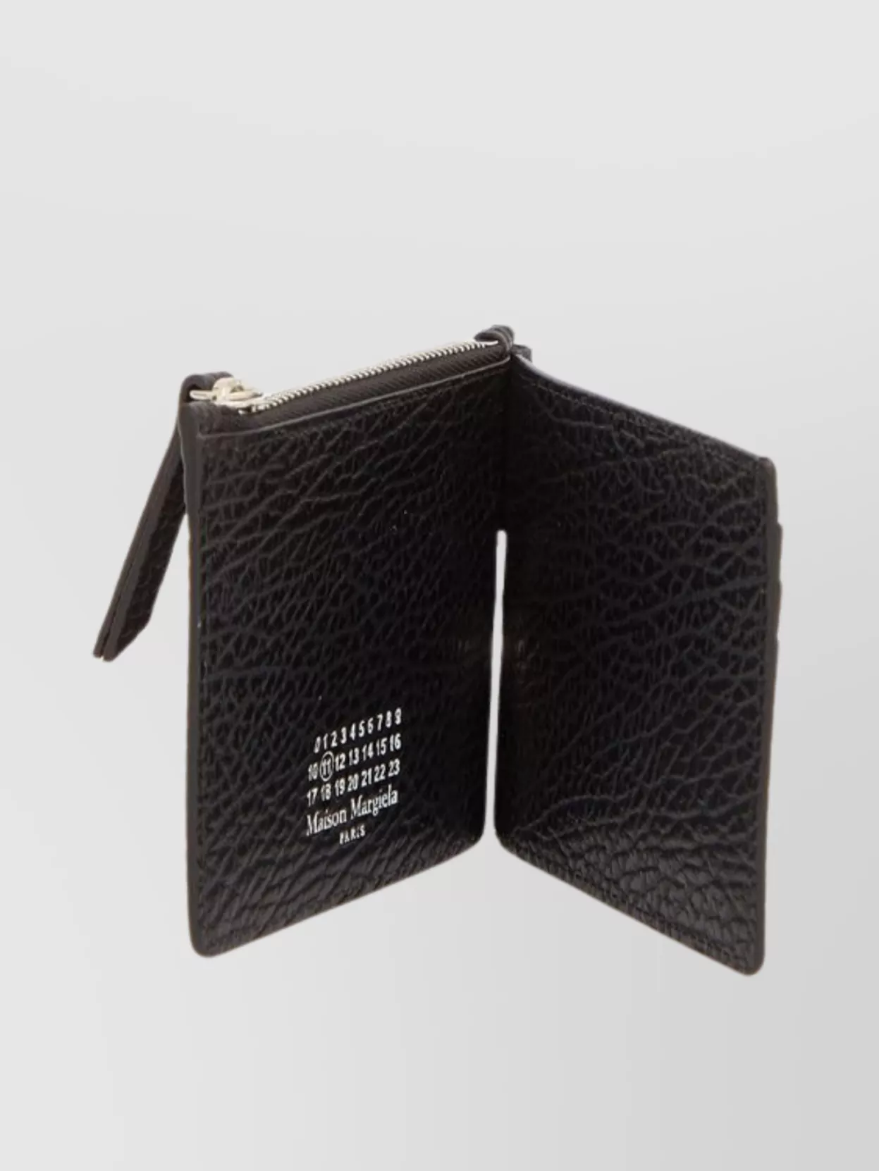 Maison Margiela Grained Leather Bi-Fold Wallet With White Seams