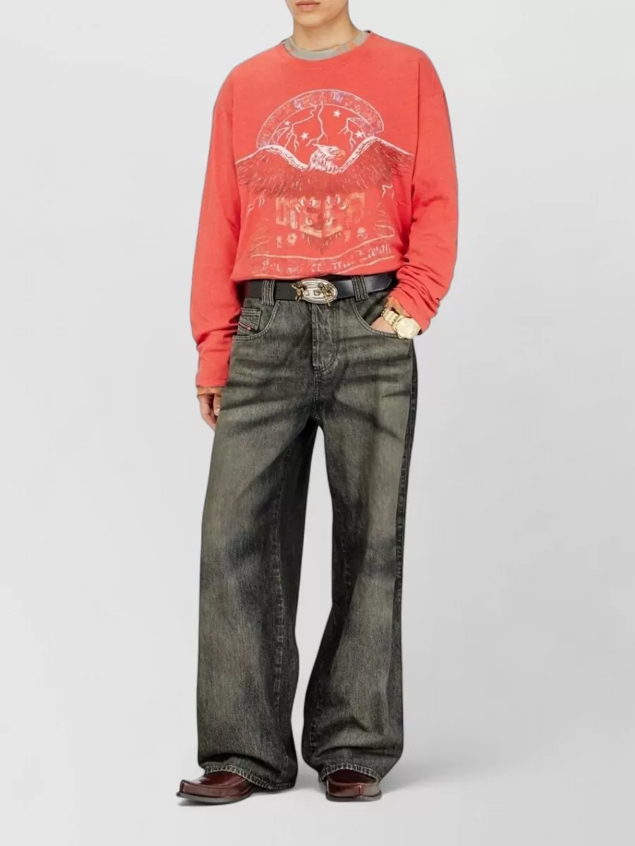 Diesel Cotton Hemp Graphic Long-Sleeve T-Shirt
