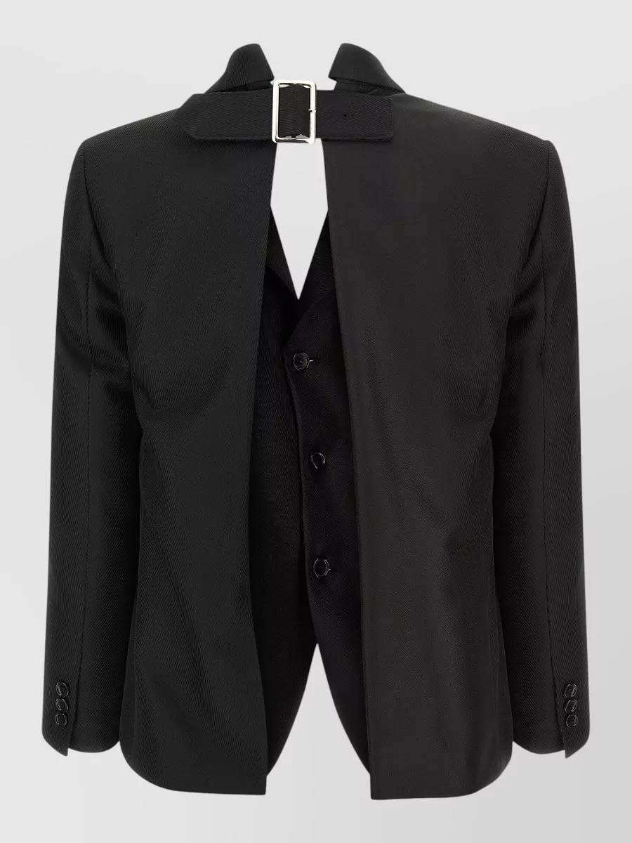 Comme Des Garçons Ribbed Single-Breasted Blazer