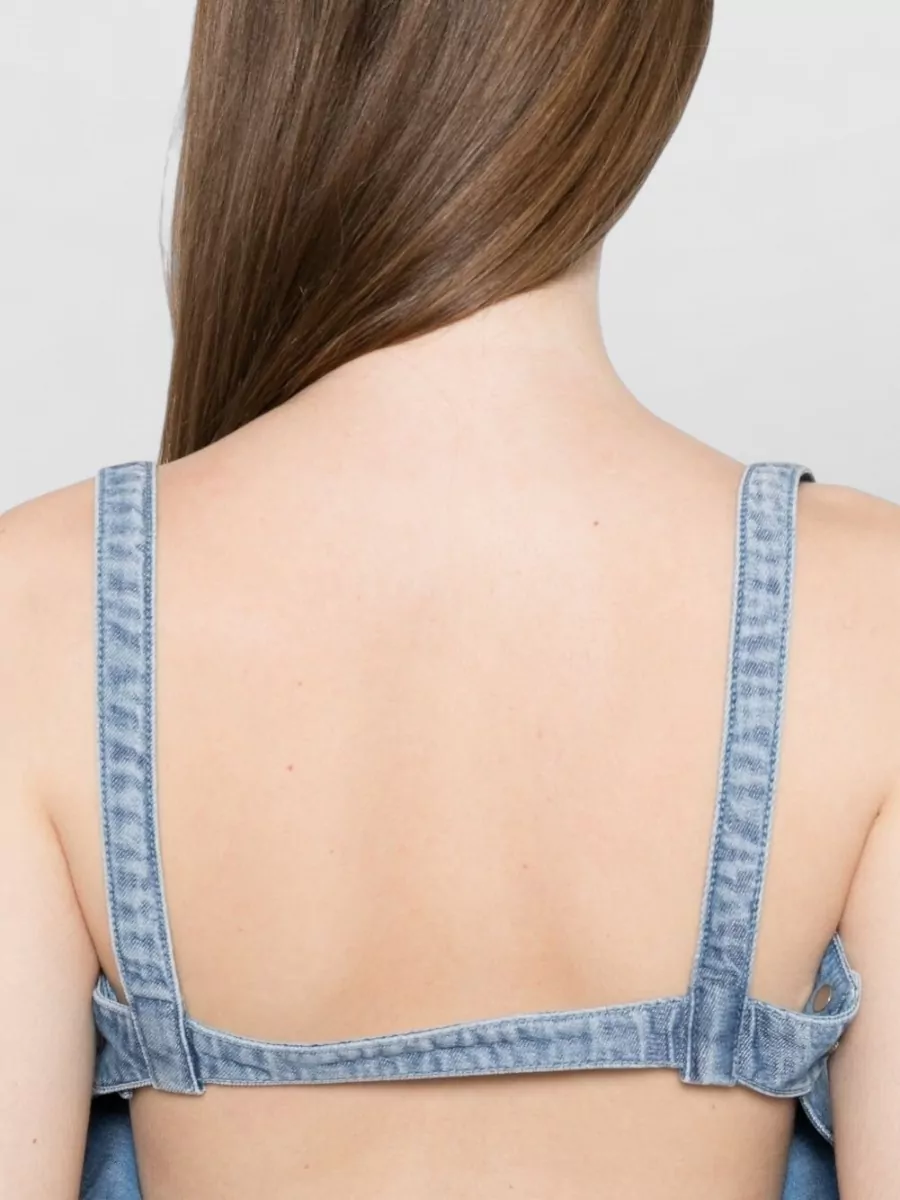 Diesel Denim Square-Neck Open-Back Tank Top