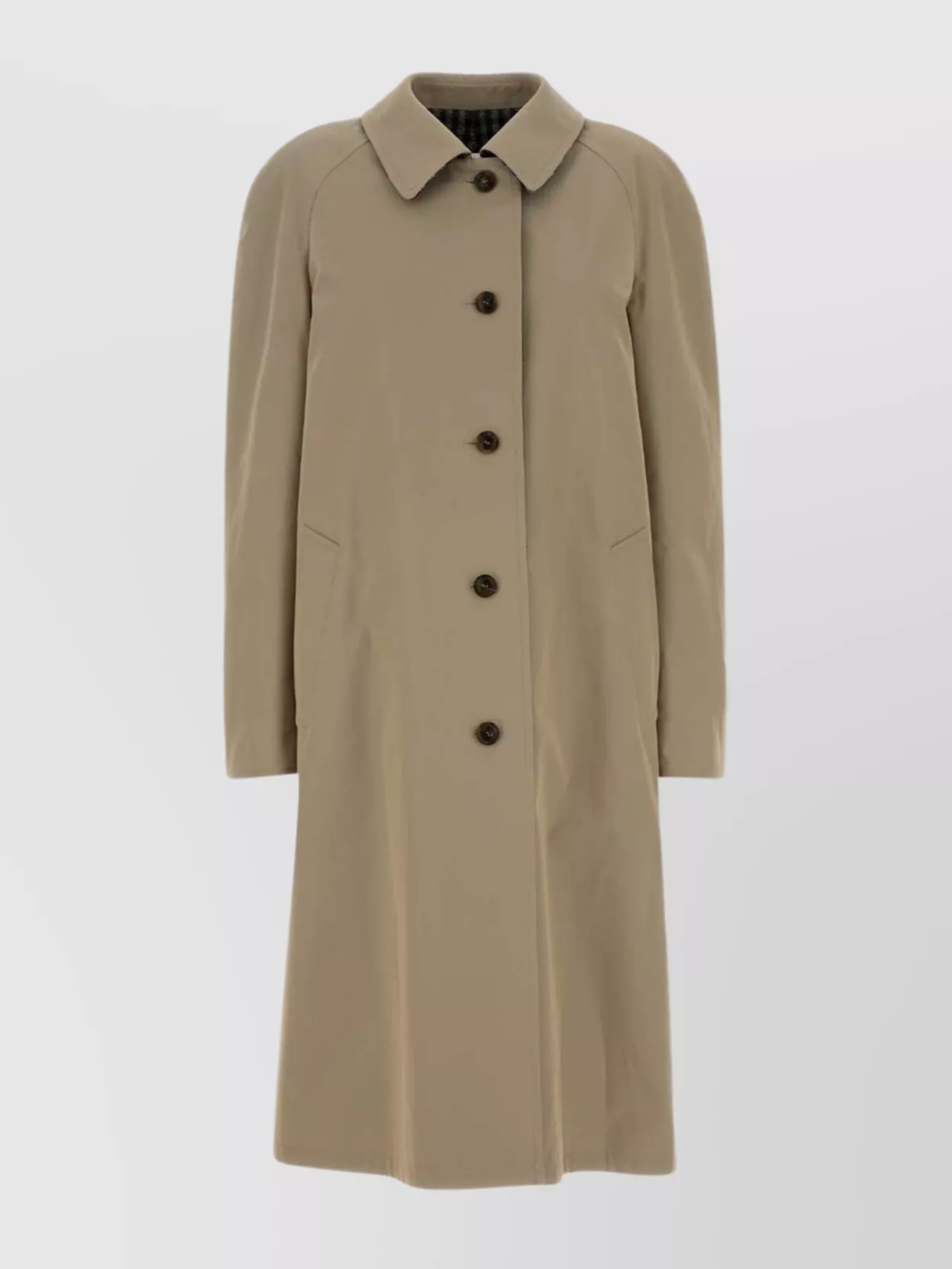 Miu Miu Reversible Trench Coat Featuring Back Vent In Neutral