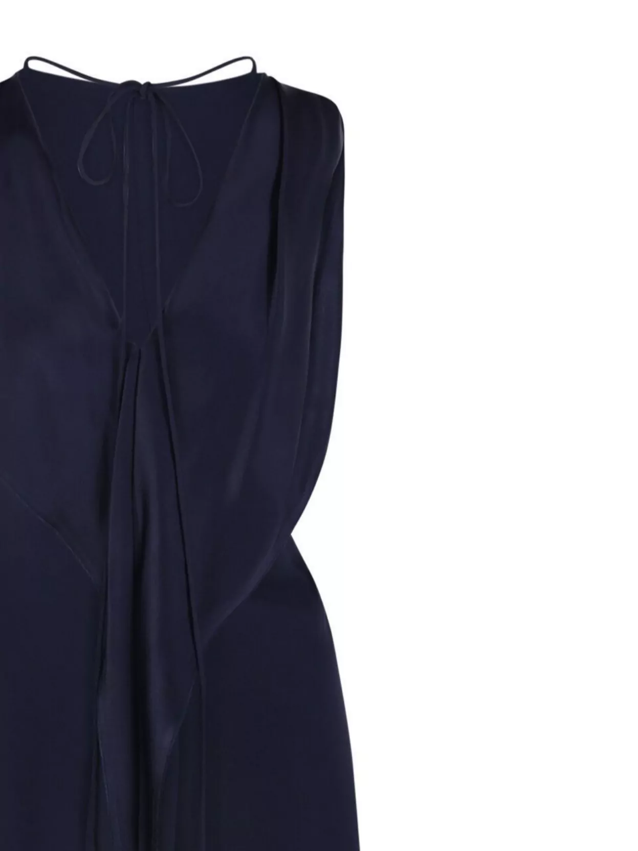 Victoria Beckham Draped V-neck Midi Dress With Asymmetric Hem In Blue