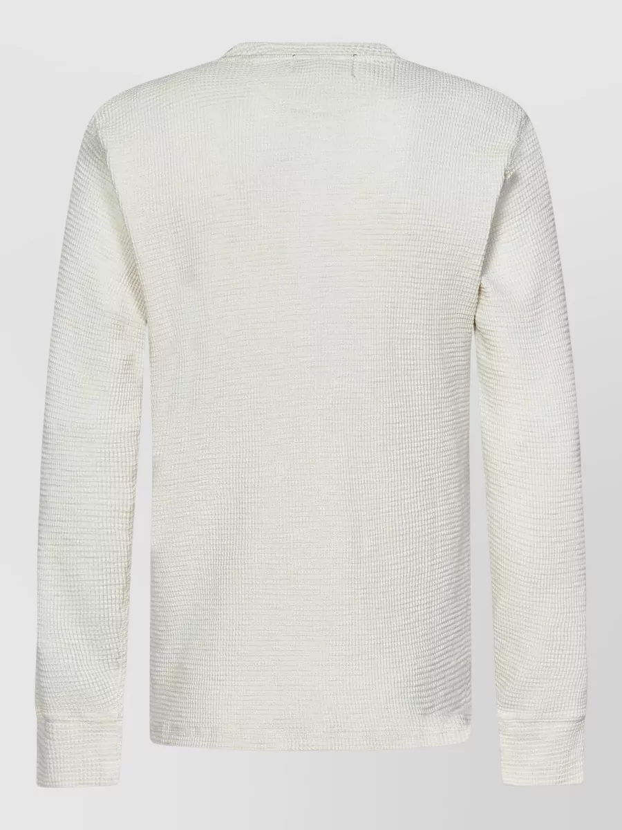 Rrl By Ralph Lauren Henley Knit Sweater Waffle Pattern Design