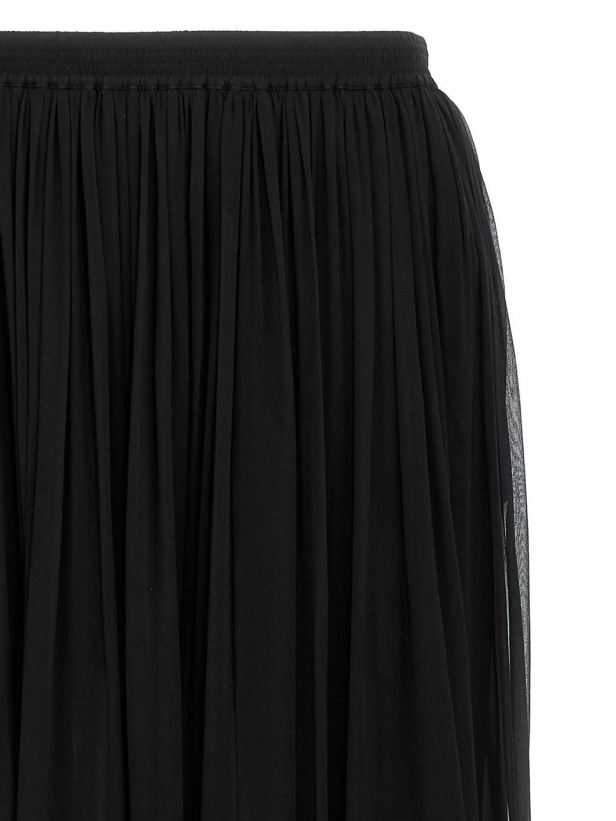 Saint Laurent Long Skirt With Elastic Waistband And Pleated Design