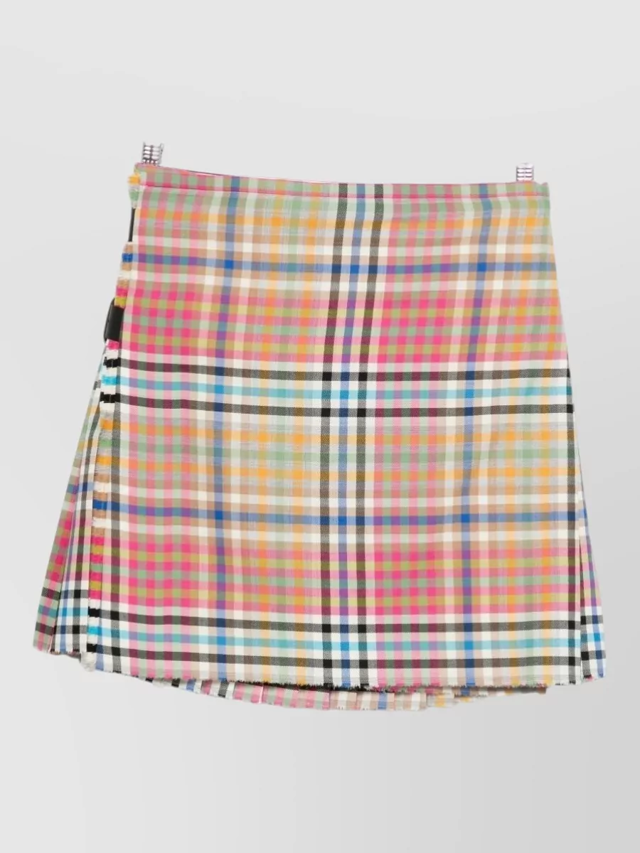 Vivienne Westwood wool checked pleated mini skirt