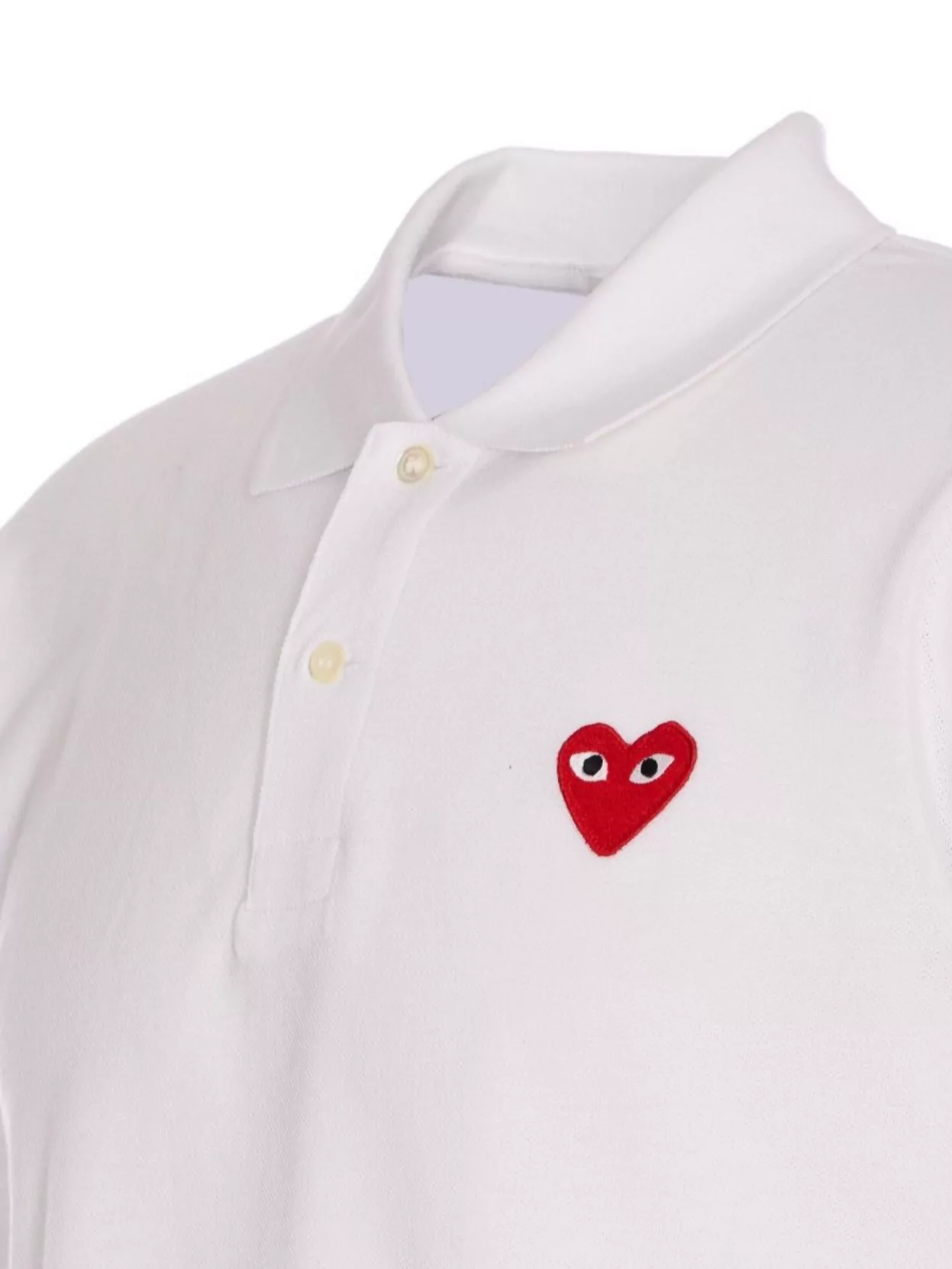 Comme Des Garçons Play Regular Collar Short Sleeve Polo Shirt
