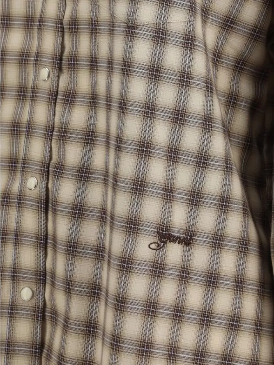 Ganni Checked relaxed-fit cotton shirt