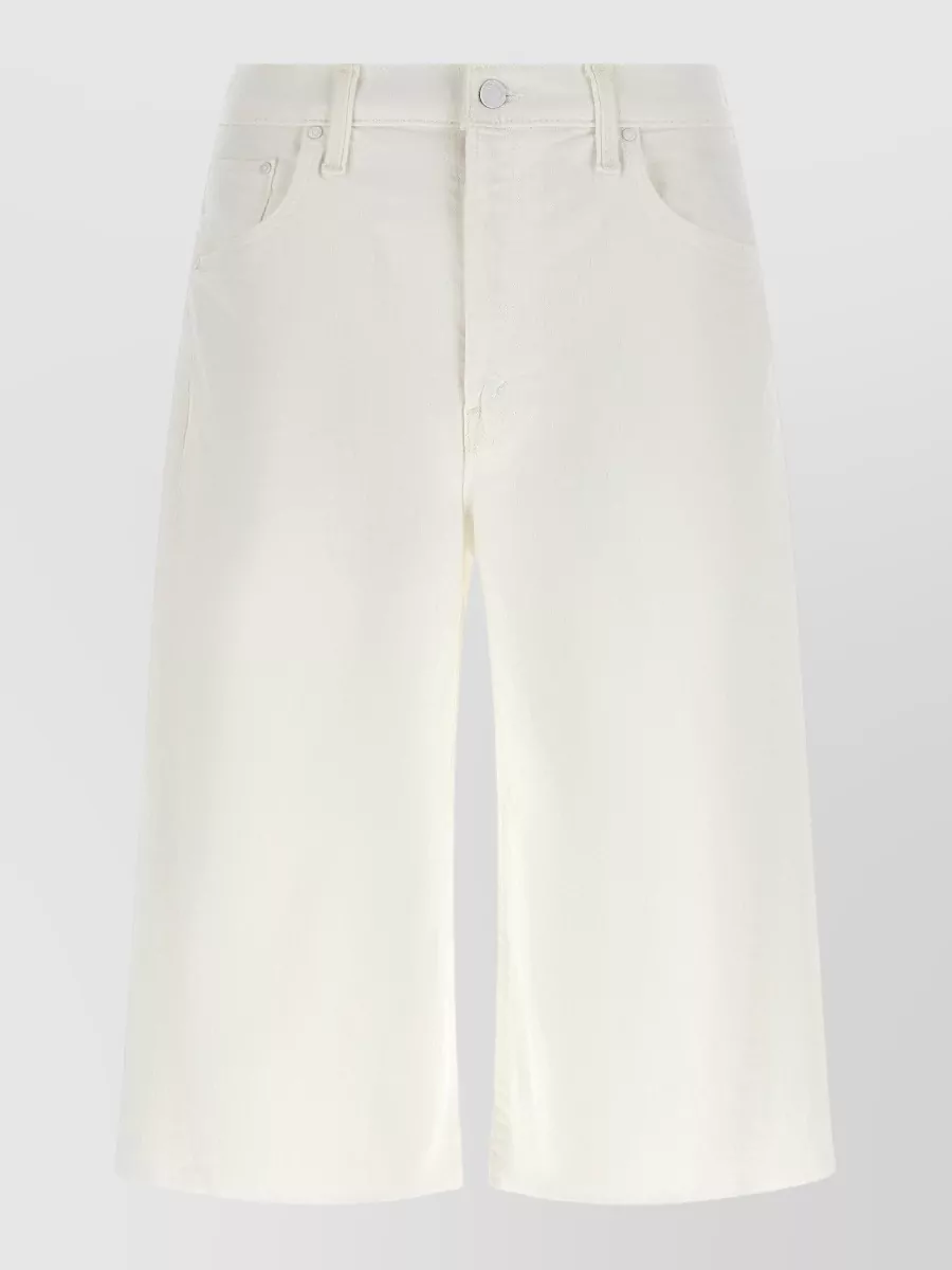 Mother denim high-rise wide-leg knee-length shorts