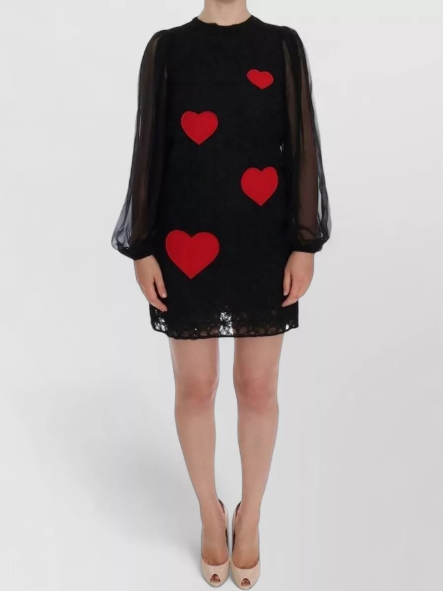Dolce&Gabbana lace heart-appliqué mini dress