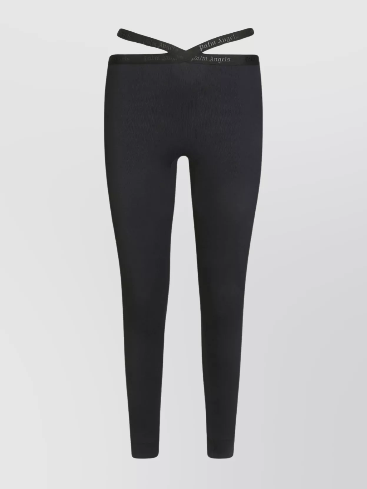 Shop Palm Angels Crossed Waistband Ribbed Leggings
