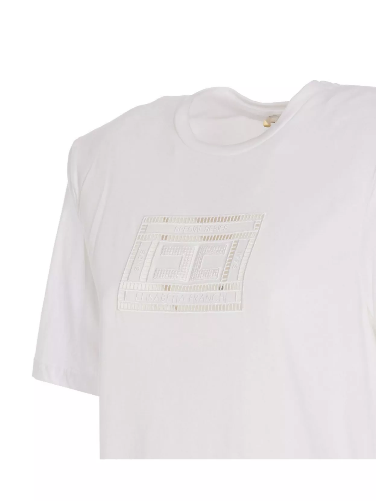 Elisabetta Franchi Crewneck Regular Fit Top With Reinforced Shoulder