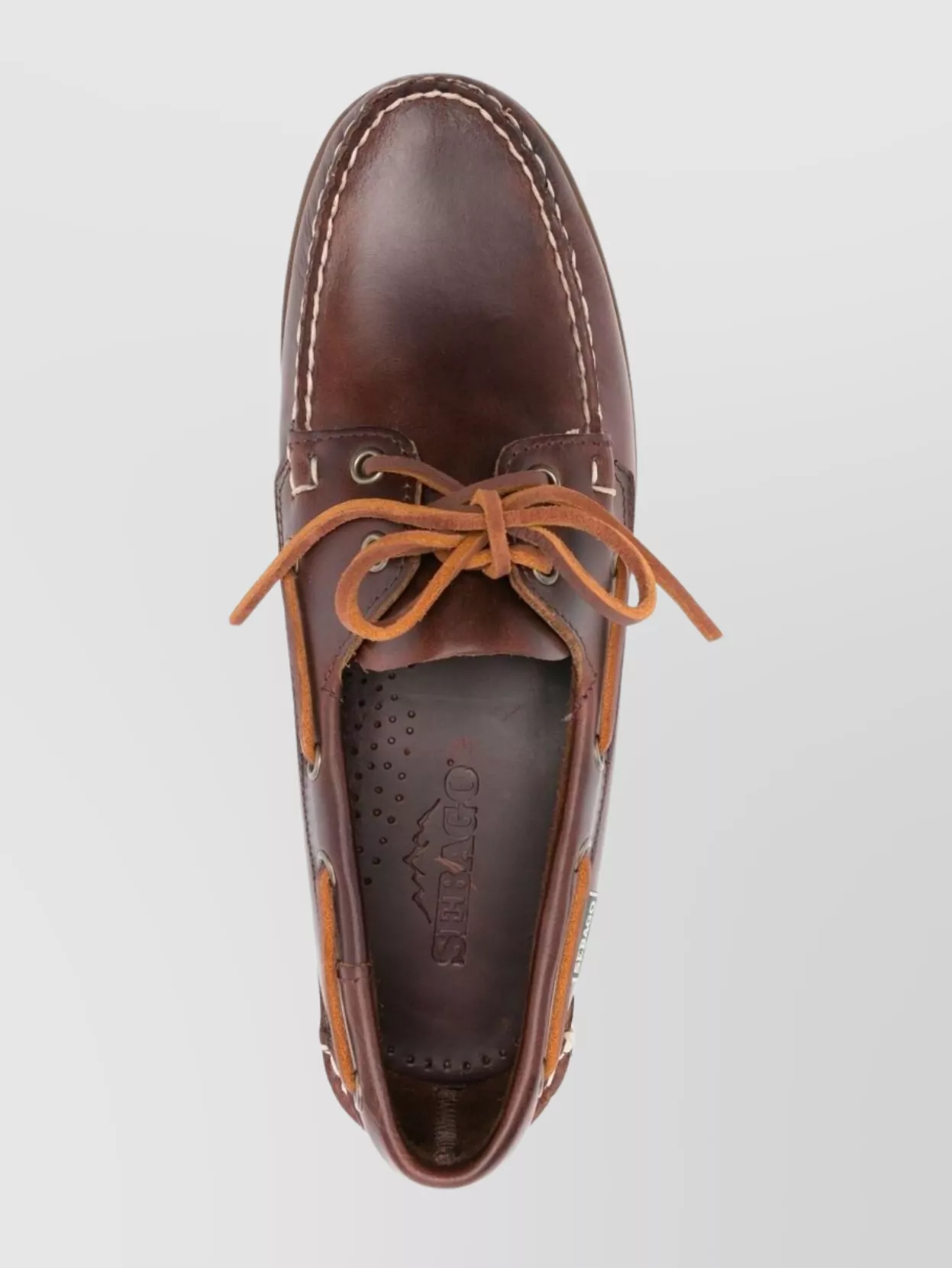 Sebago Round Toe Brogues With Eyelet And Stitching