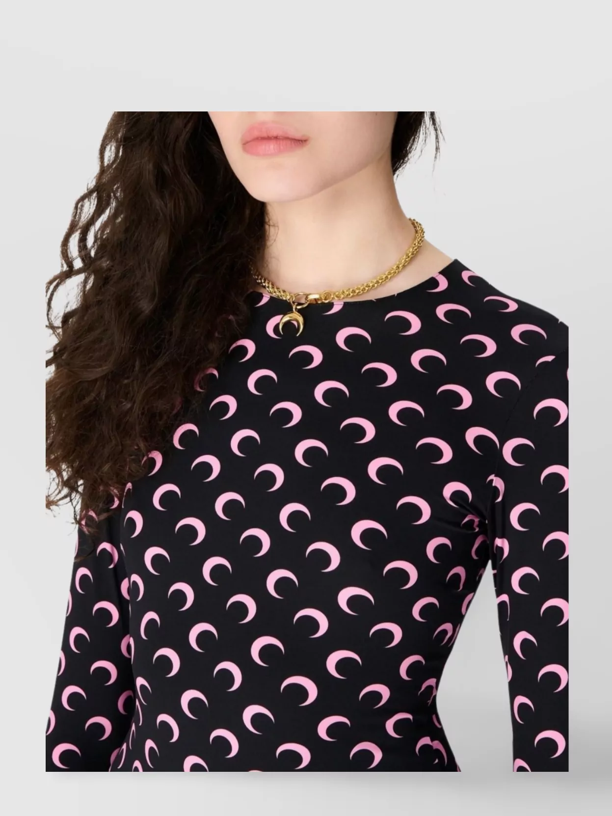 Marine Serre Printed Long Sleeve Fitted Blouse