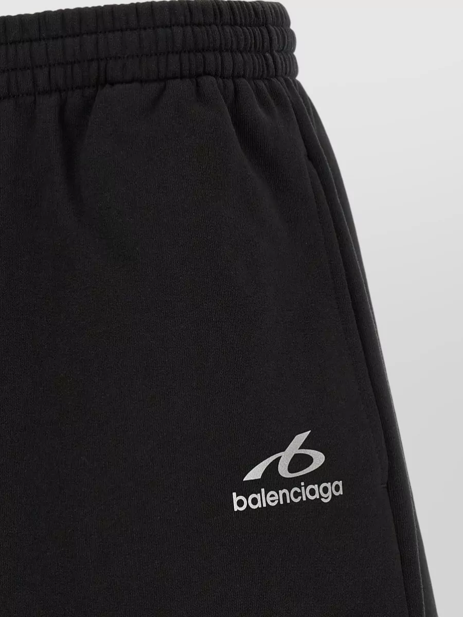 Balenciaga Cotton Logo Print Relaxed-Fit Track Shorts
