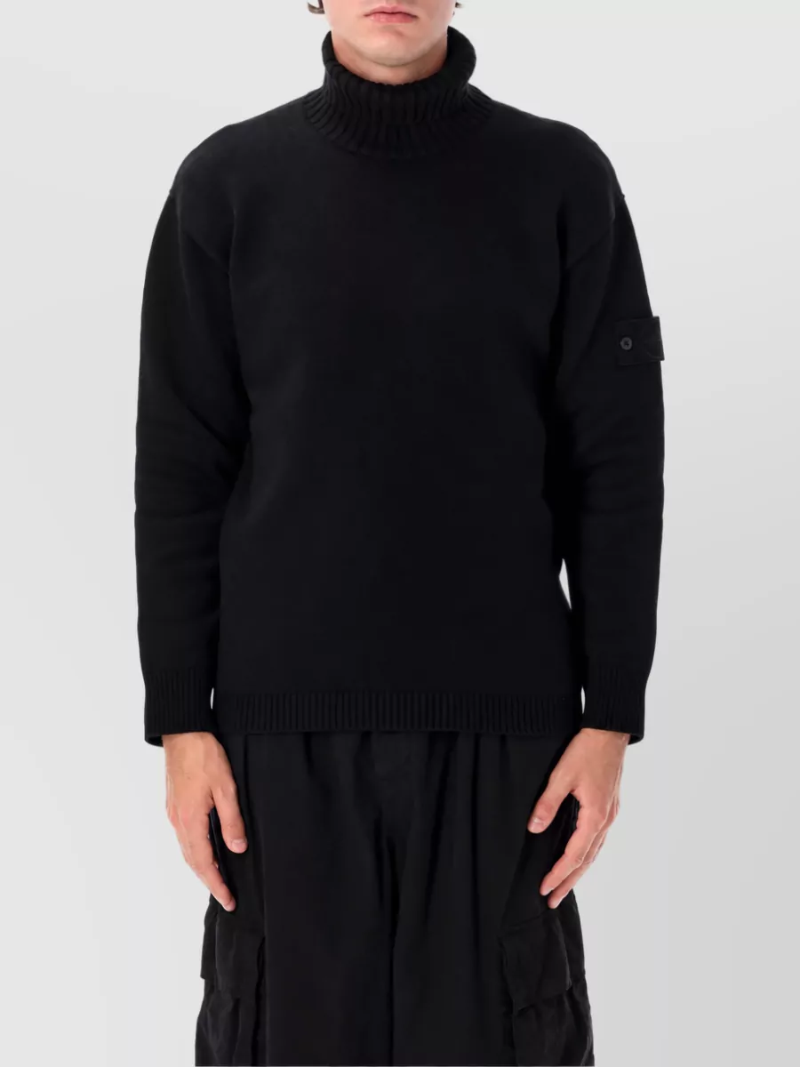 Stone Island Cotton ribbed turtleneck sweater