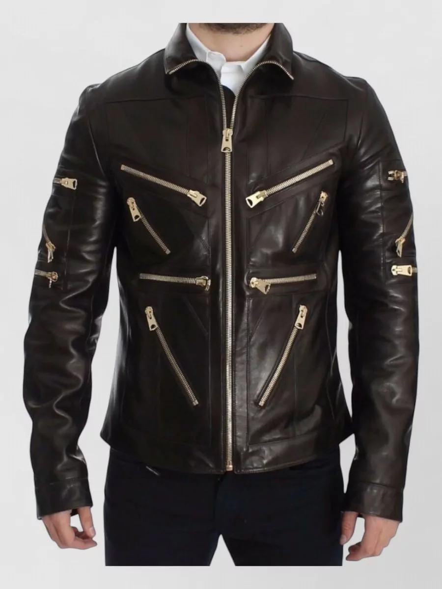 Dolce&Gabbana lambskin leather zipped jacket