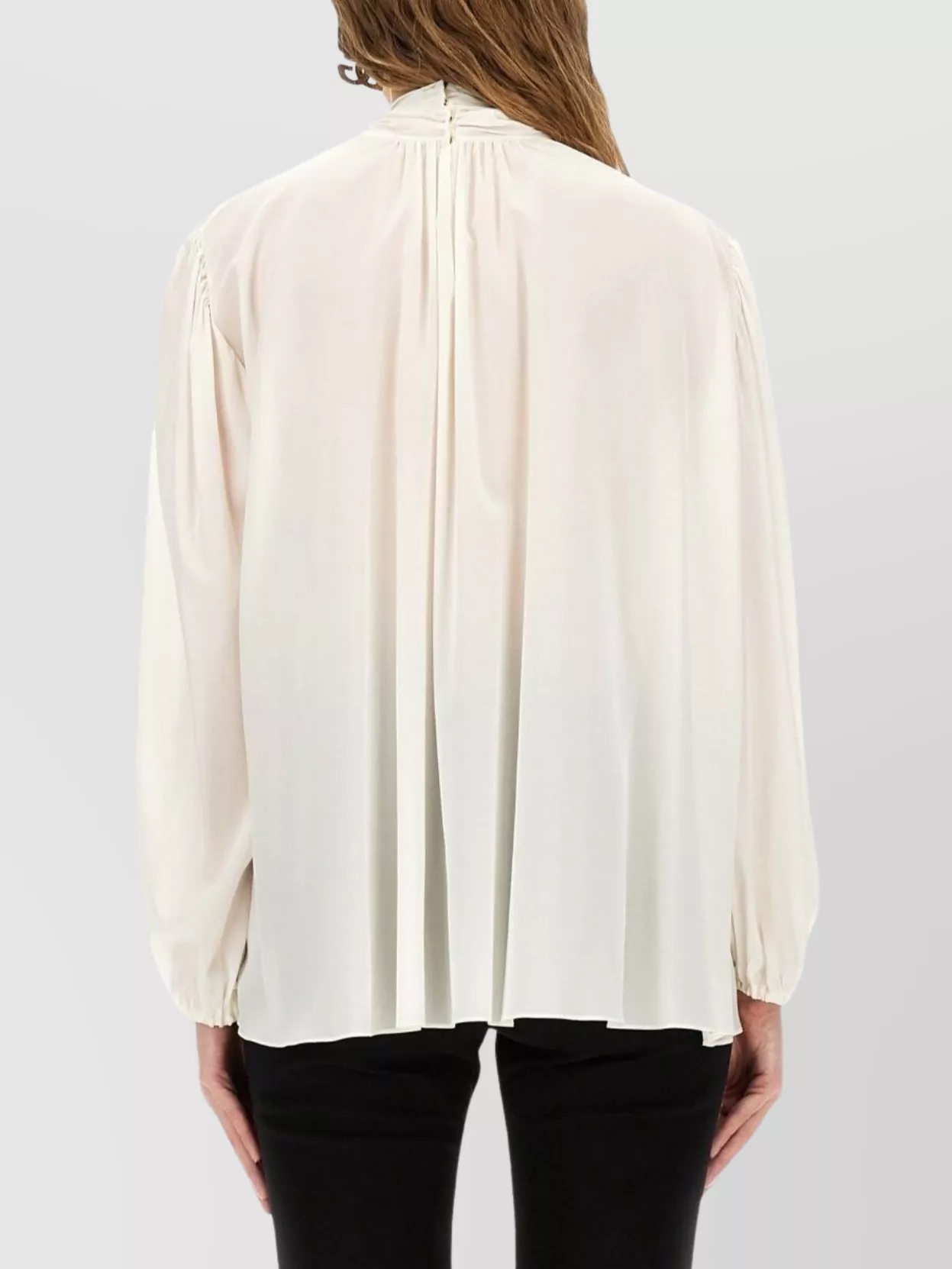 Dolce&Gabbana Long Sleeve Top With Bow And Pleats