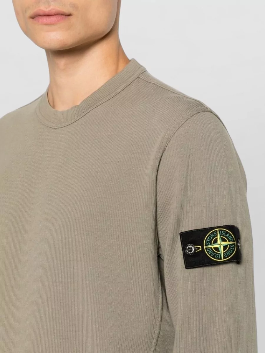 Stone Island Cotton Jersey Long-Sleeve Crew-Neck Sweatshirt
