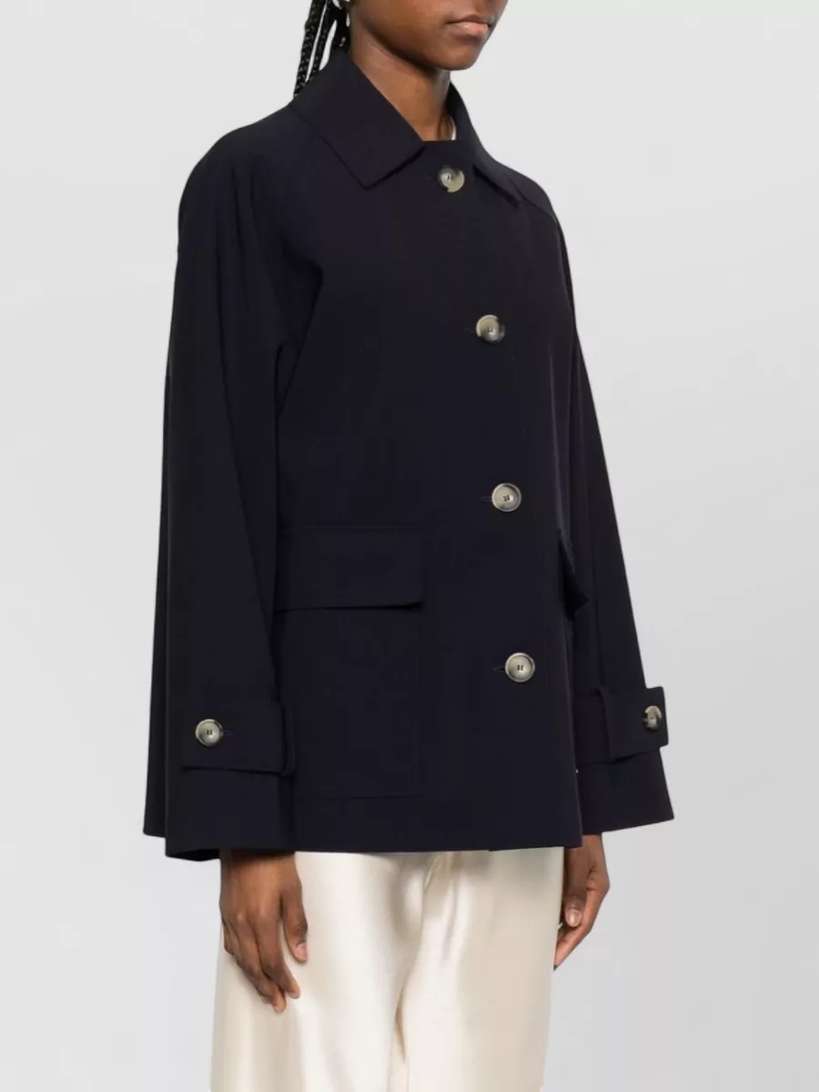 Harris Wharf London Nylon Blouson Jacket Flap Pockets Collar