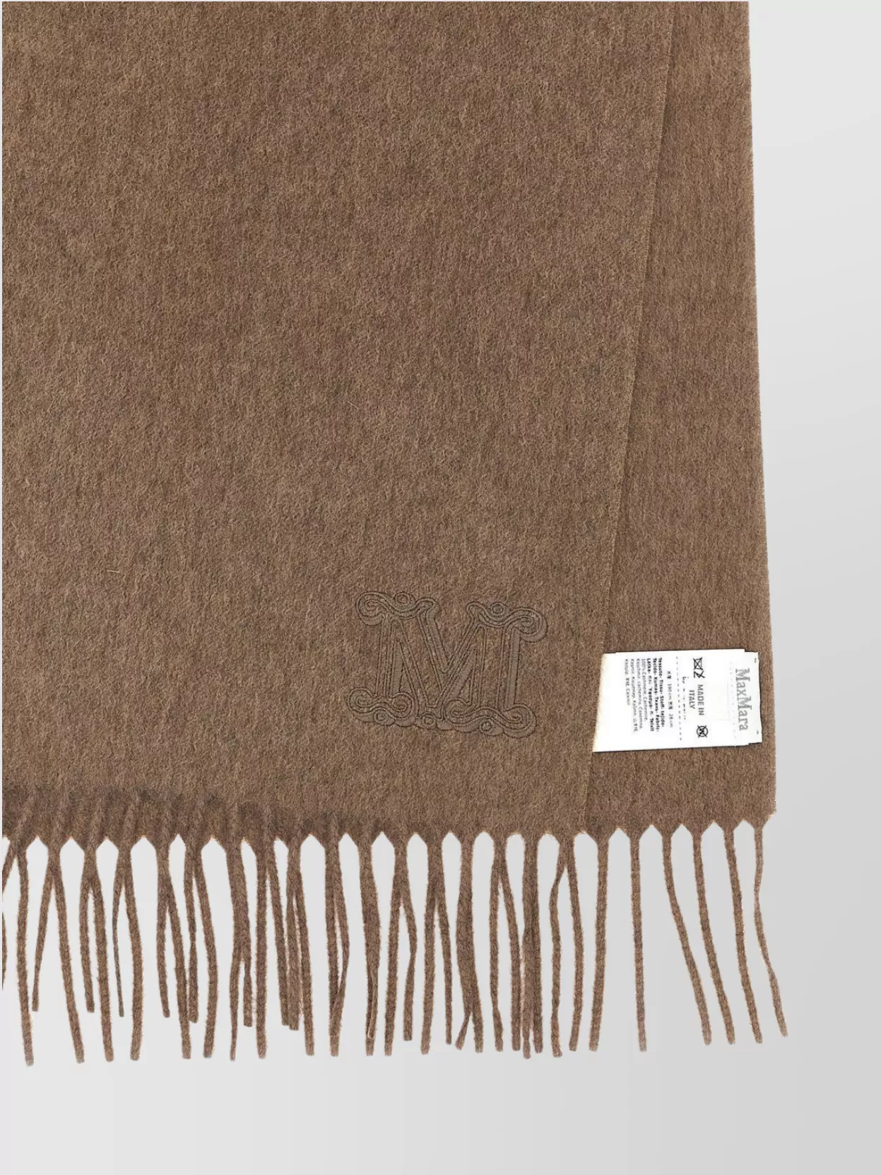 Max Mara Rectangular Cashmere Stole With Fringed Edges