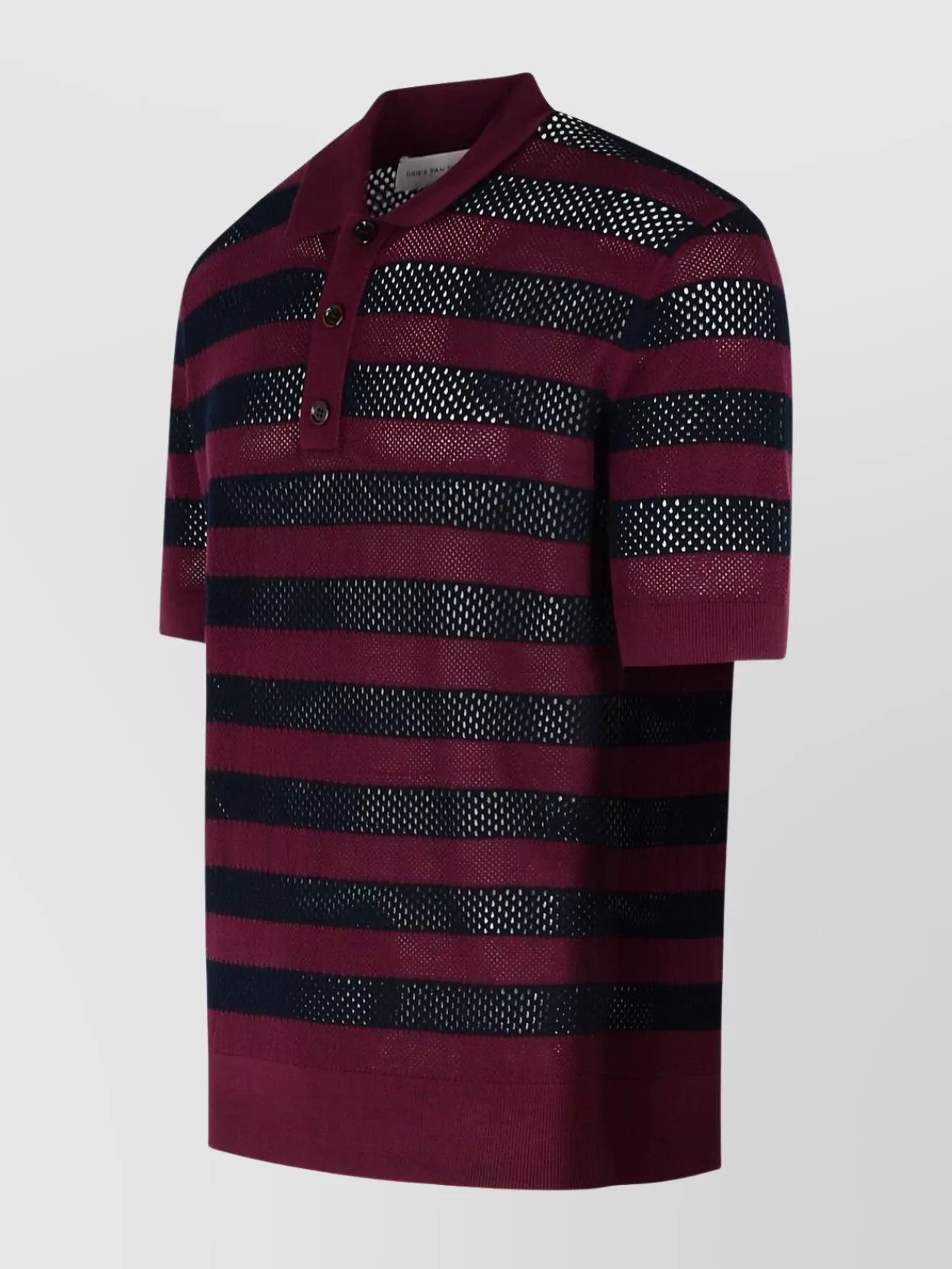 Dries Van Noten Mercy Burgundy Viscose Blend Polo Shirt