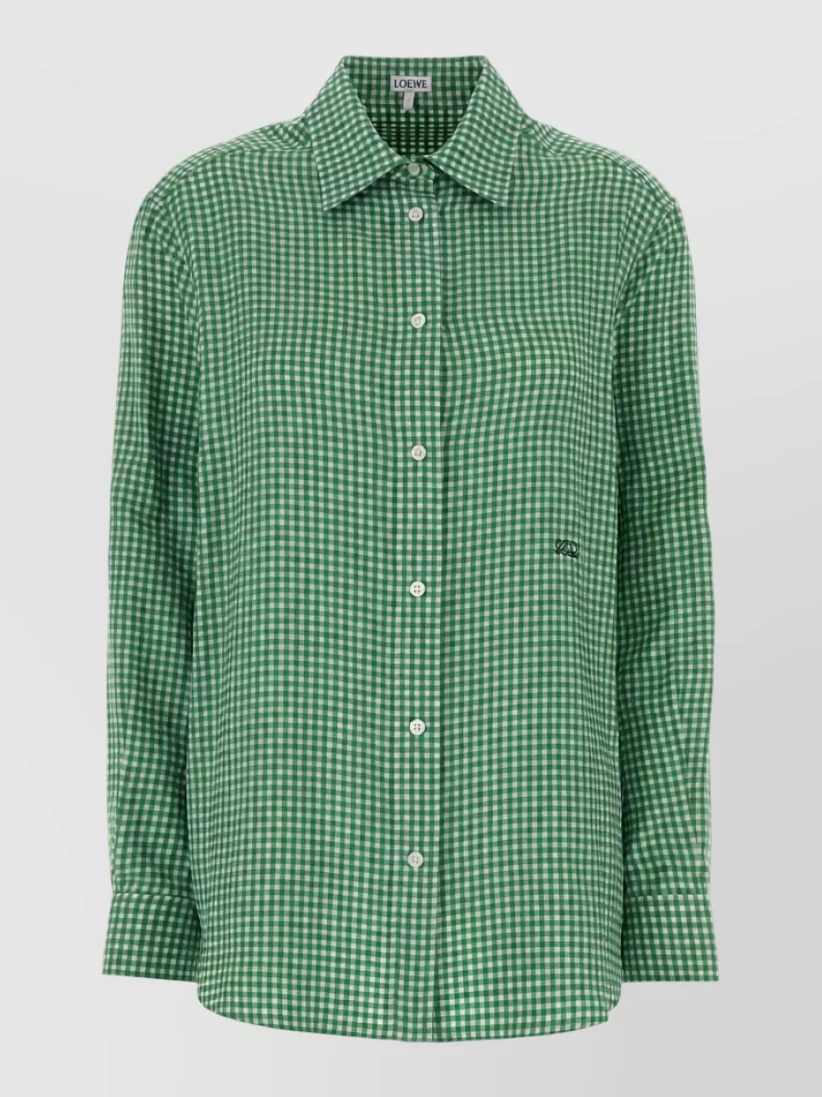Loewe silk embroidered twill shirt