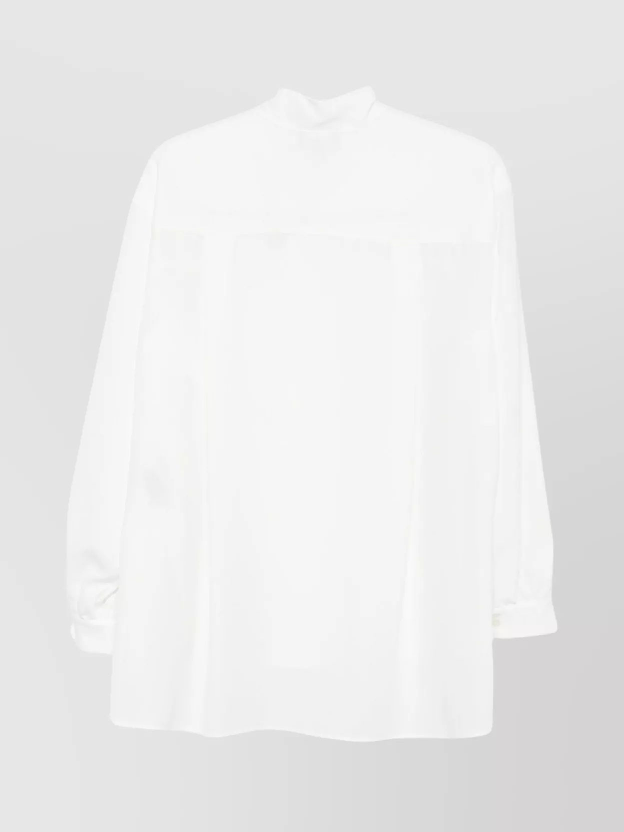 Emporio Armani Neck Tie Blouse High-low Hem In White