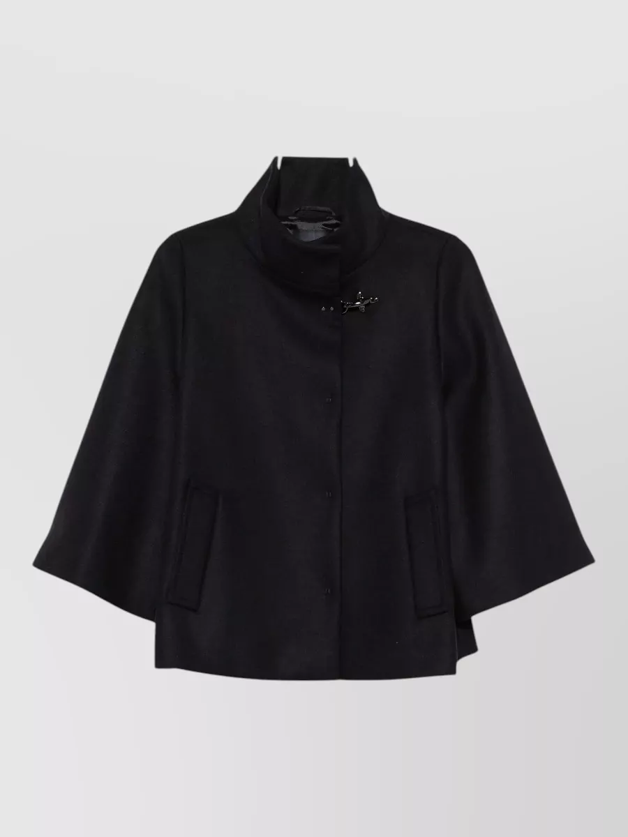 Fay wool blend funnel neck cape