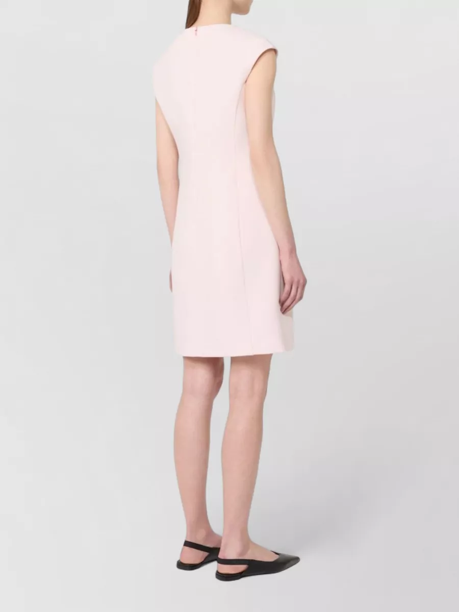 S Max Mara Cap Sleeve Dress Knee Length V Neckline