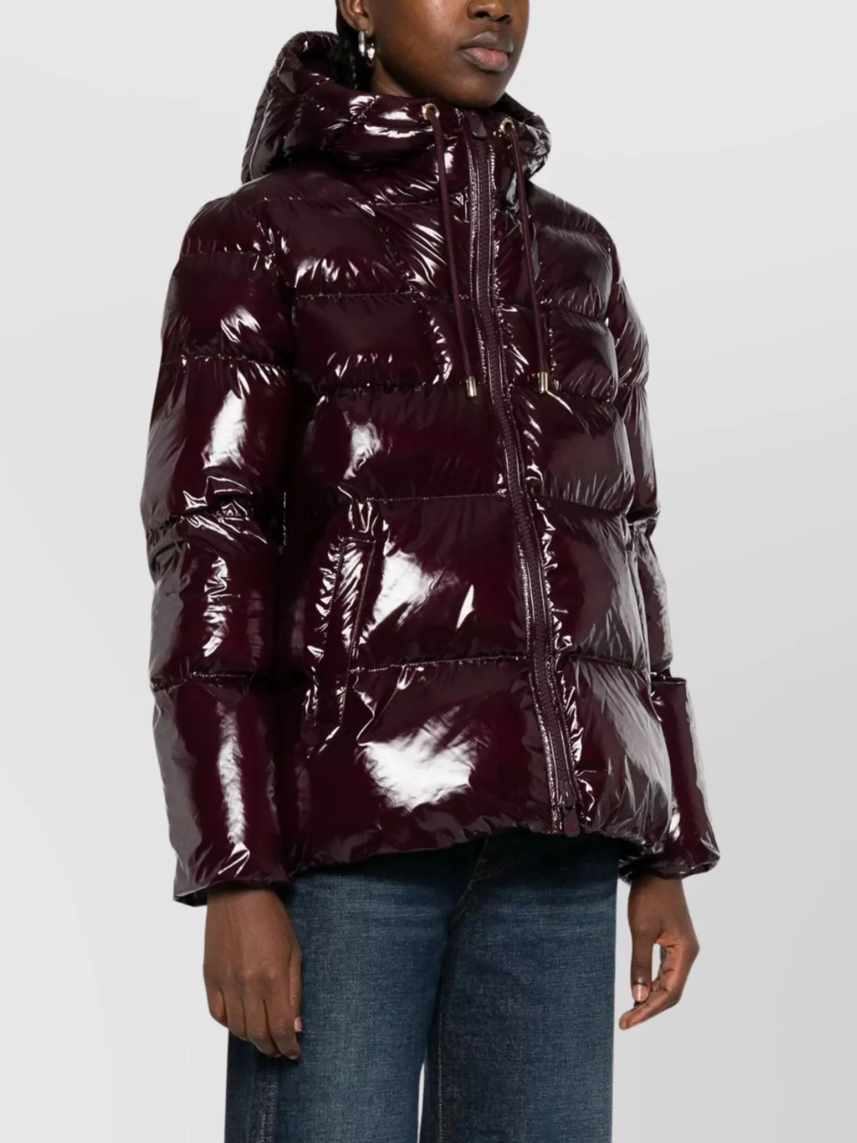 Pinko Shiny Hooded Long Sleeves Jacket