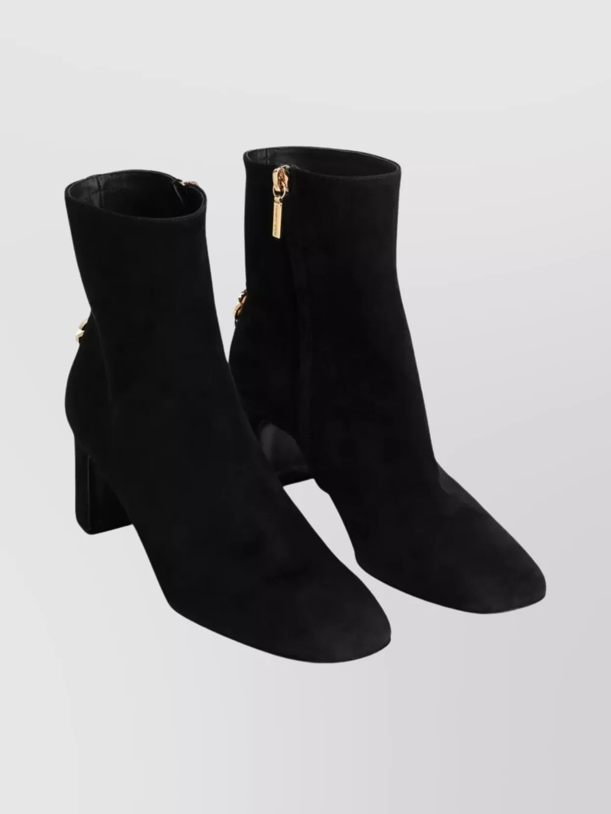 Dolce & Gabbana Suede Ankle Boots Block Heel In Black
