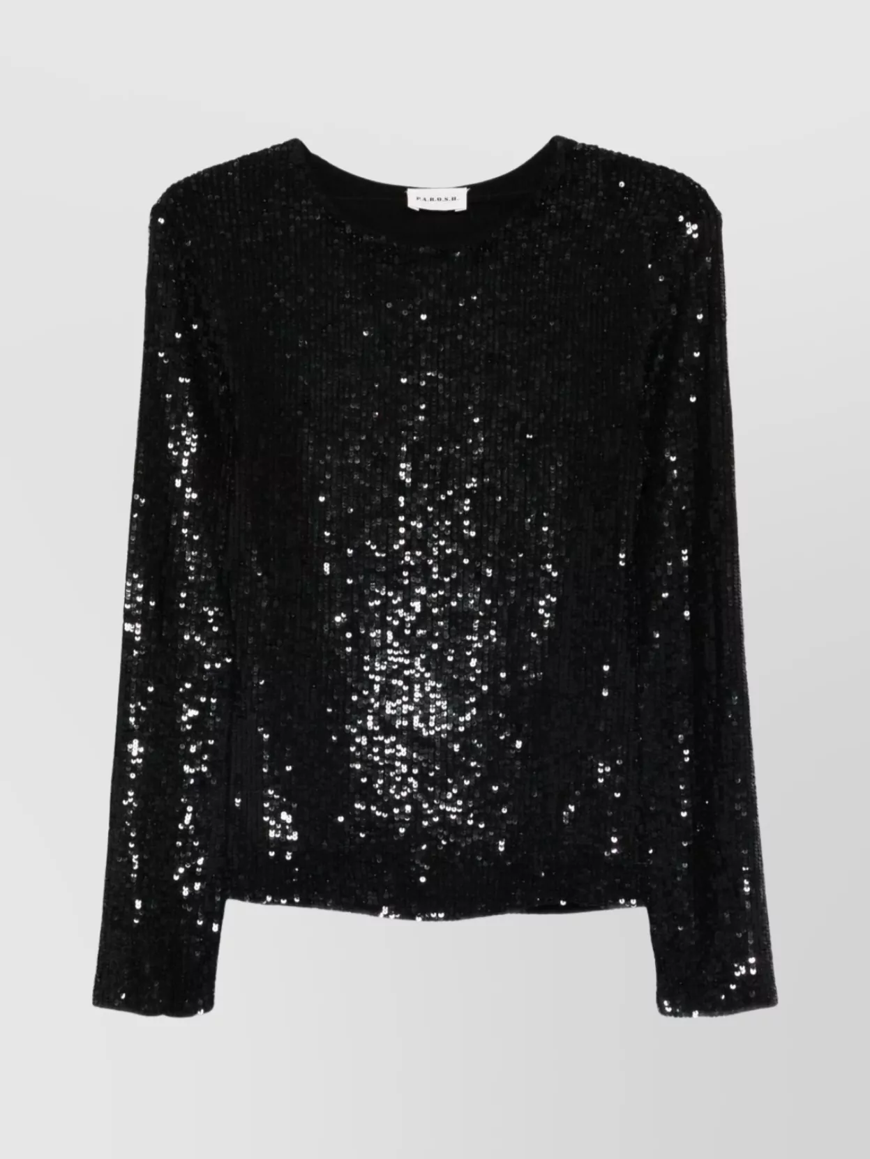 P.a.r.o.s.h Sleeveless Top With Sequin Detail And Round Neck In Black