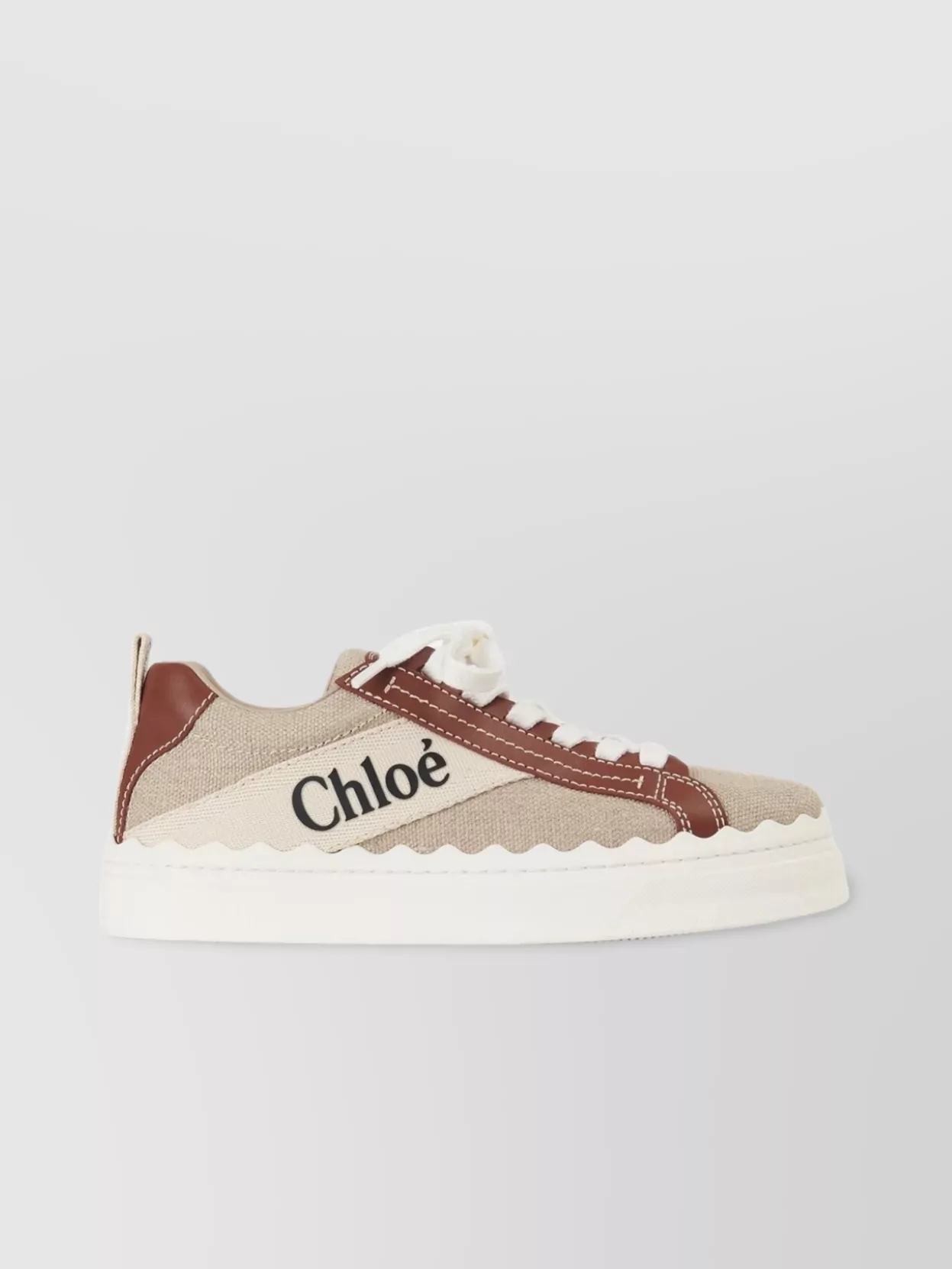 Shop Chloé Versatile Textured Low-top Sneakers In Beige