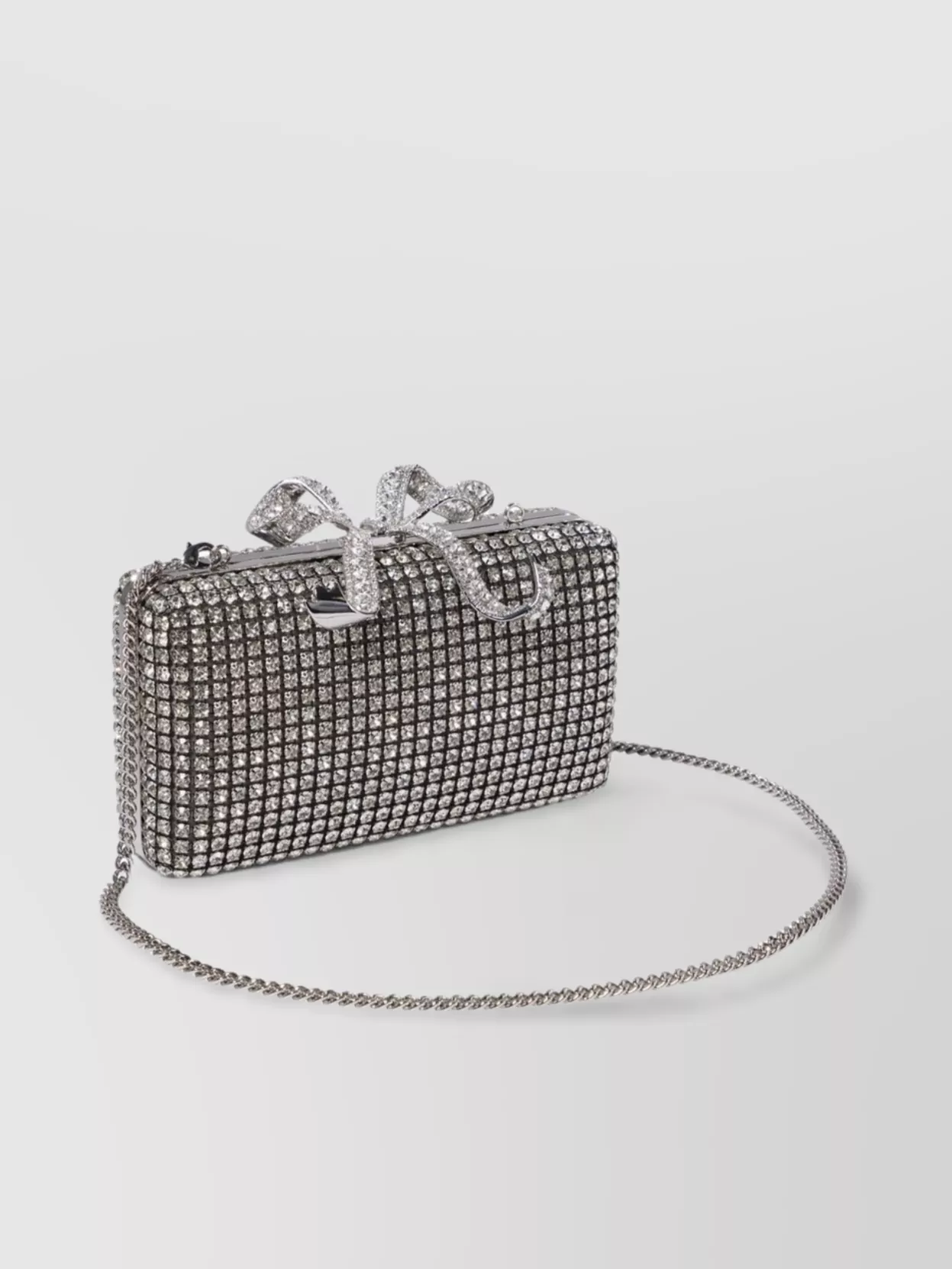 Shop Self-portrait Bow Chain Rhinestone Clutch Bags