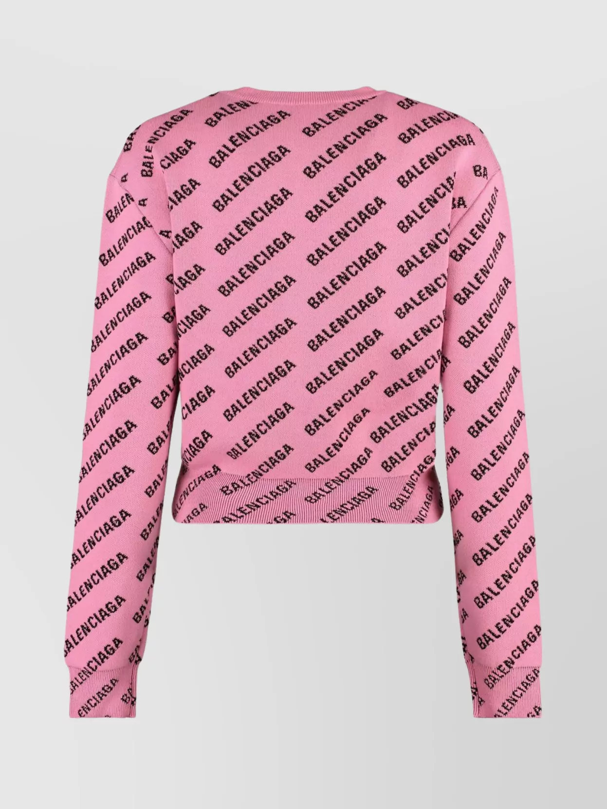 Balenciaga Crew-Neck Ribbed Sweater Long Sleeves
