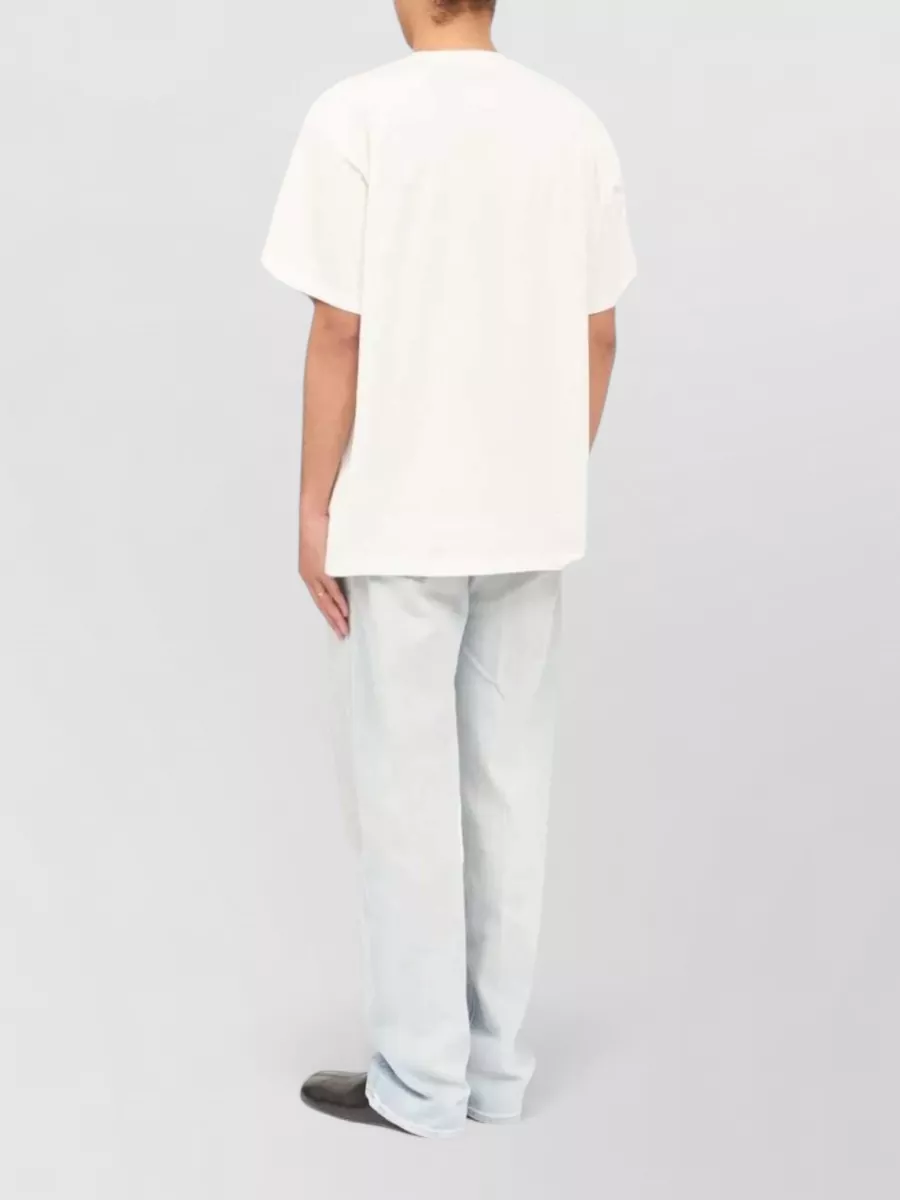 Mm6 Maison Margiela Graphic Front Print Crew Neck T Shirt