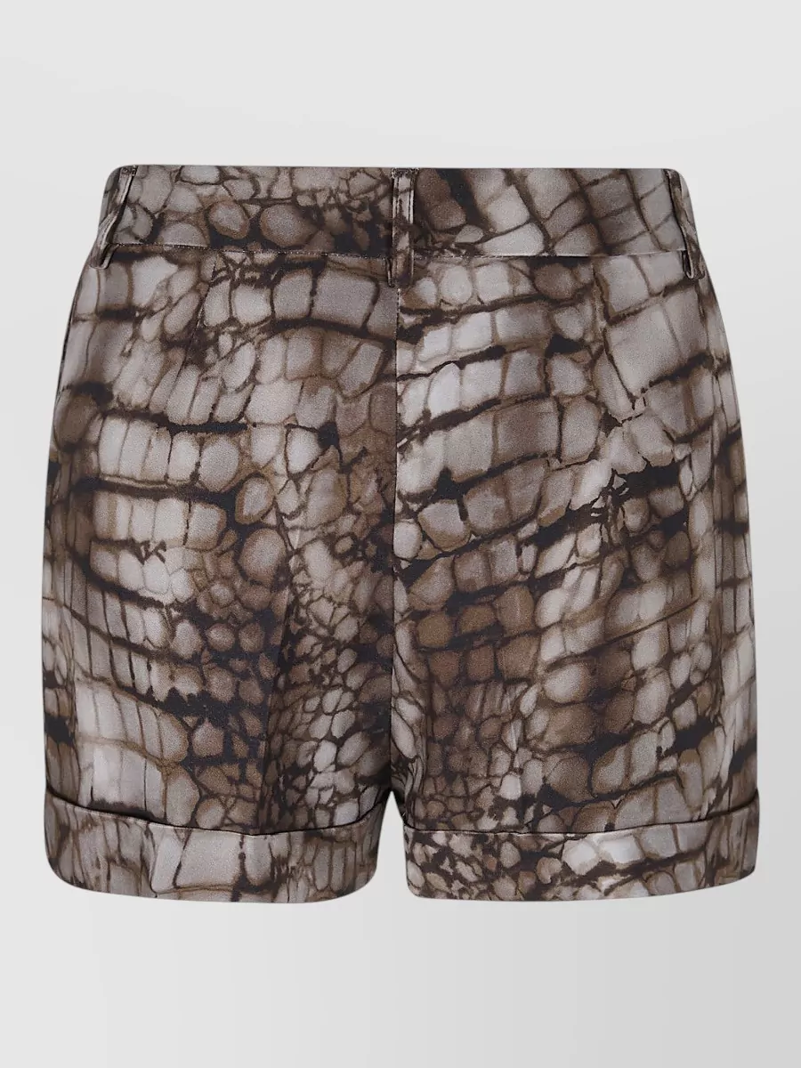 Elisabetta Franchi Printed Relaxed-Fit Tailored Shorts