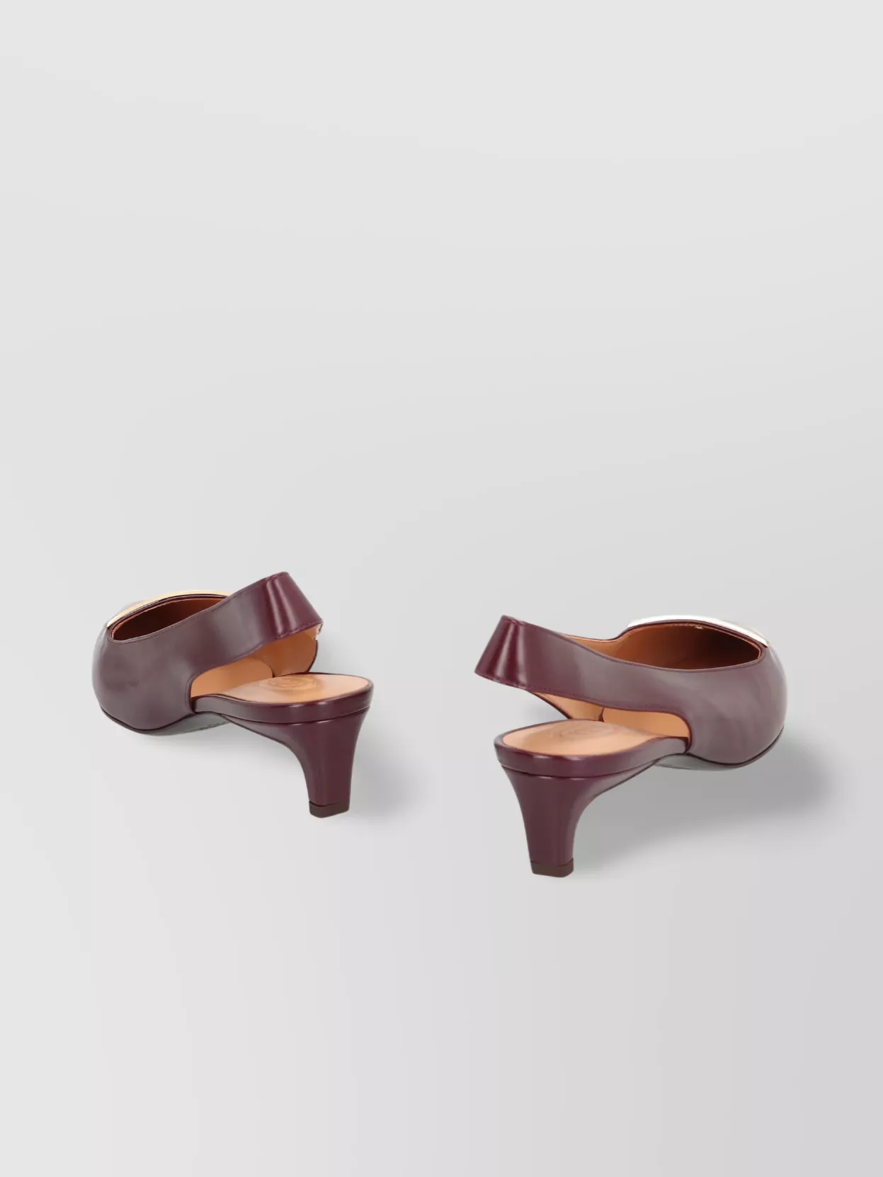 Tod's Leather Slingback Pumps Gold-tone Detail