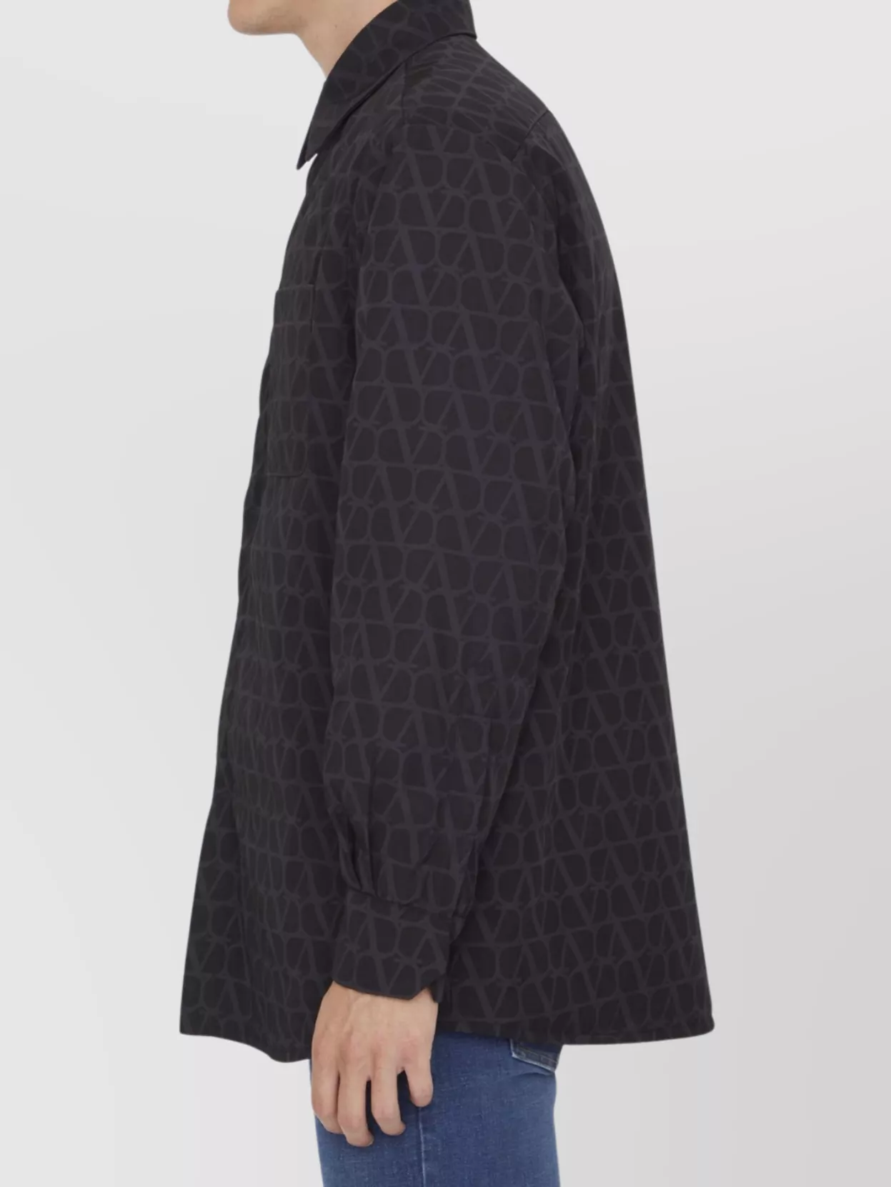 Valentino Garavani Vlogo Pattern Geometric Shirt With Side Pockets
