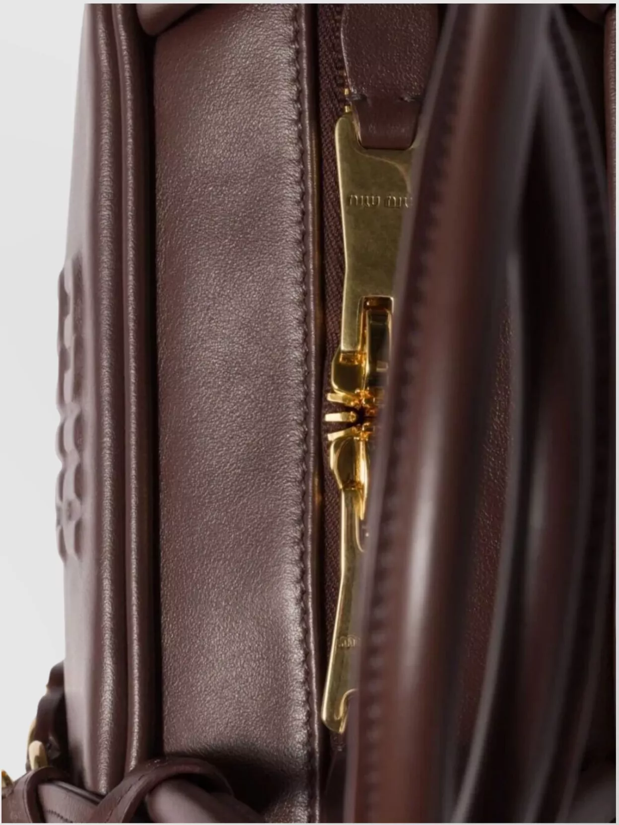 Miu Miu Beau Small Leather Shoulder Bag With Gold-Tone Padlock Detailing