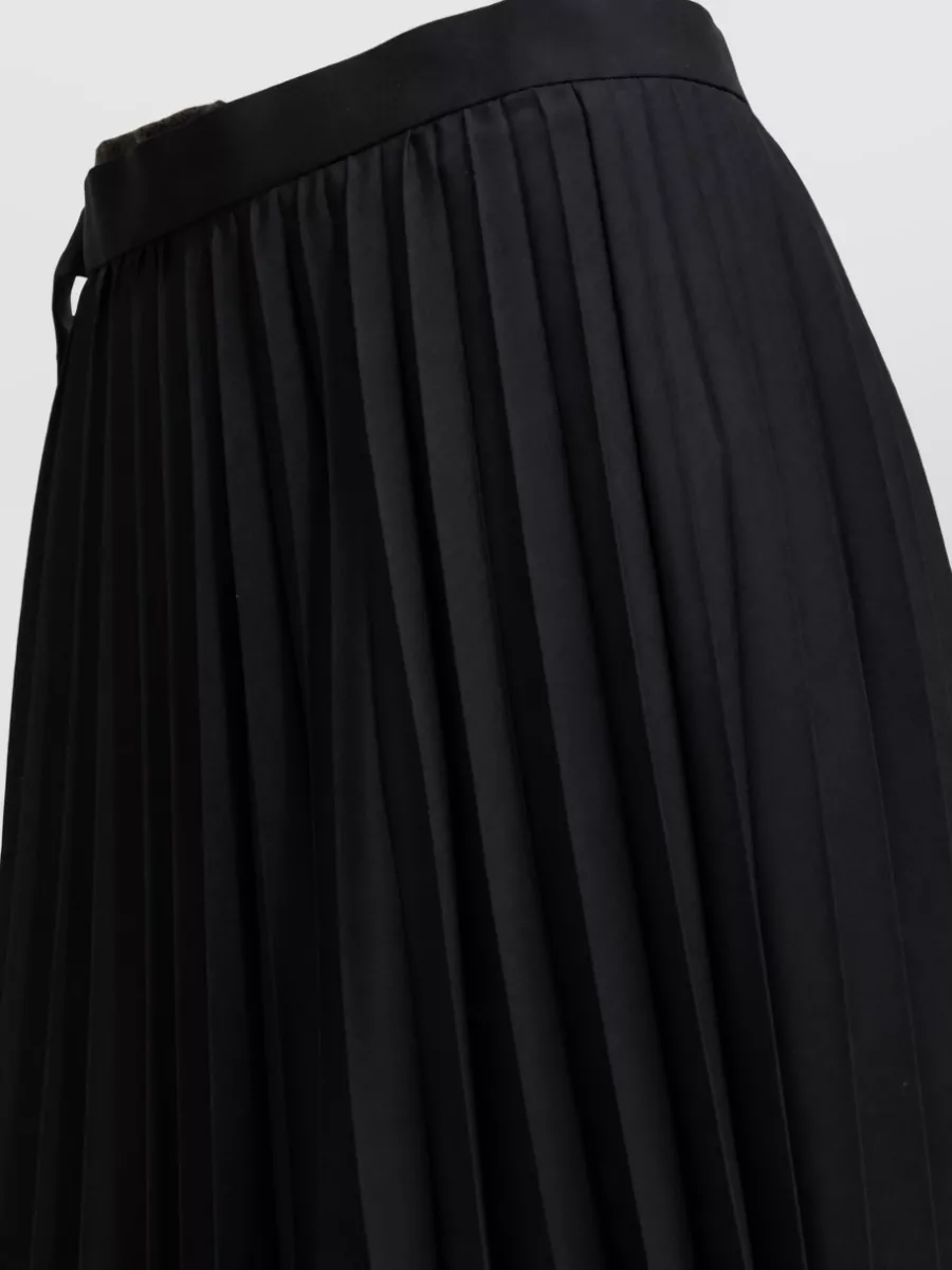 Sacai Wool Pleated Midi Skirt