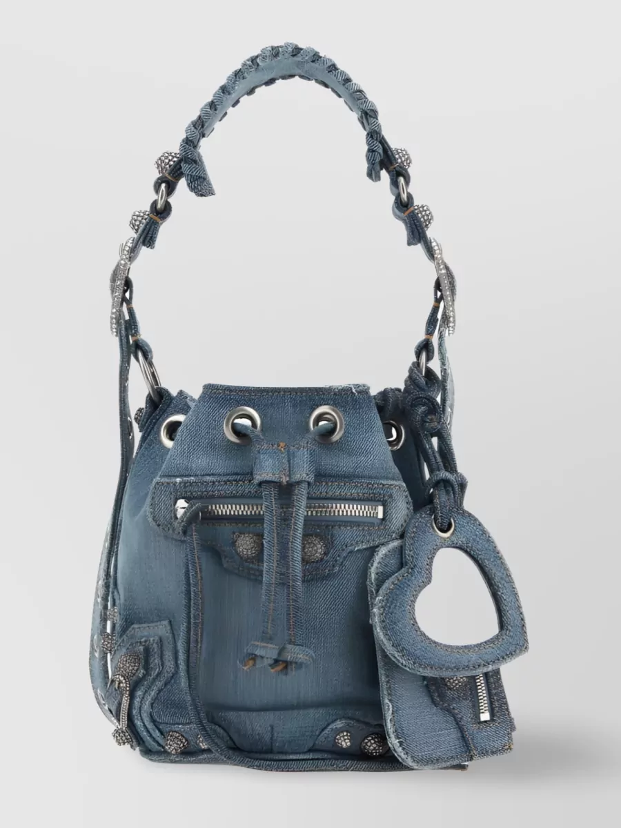 Shop Balenciaga Le Cagole Xs Denim Bag In Blue