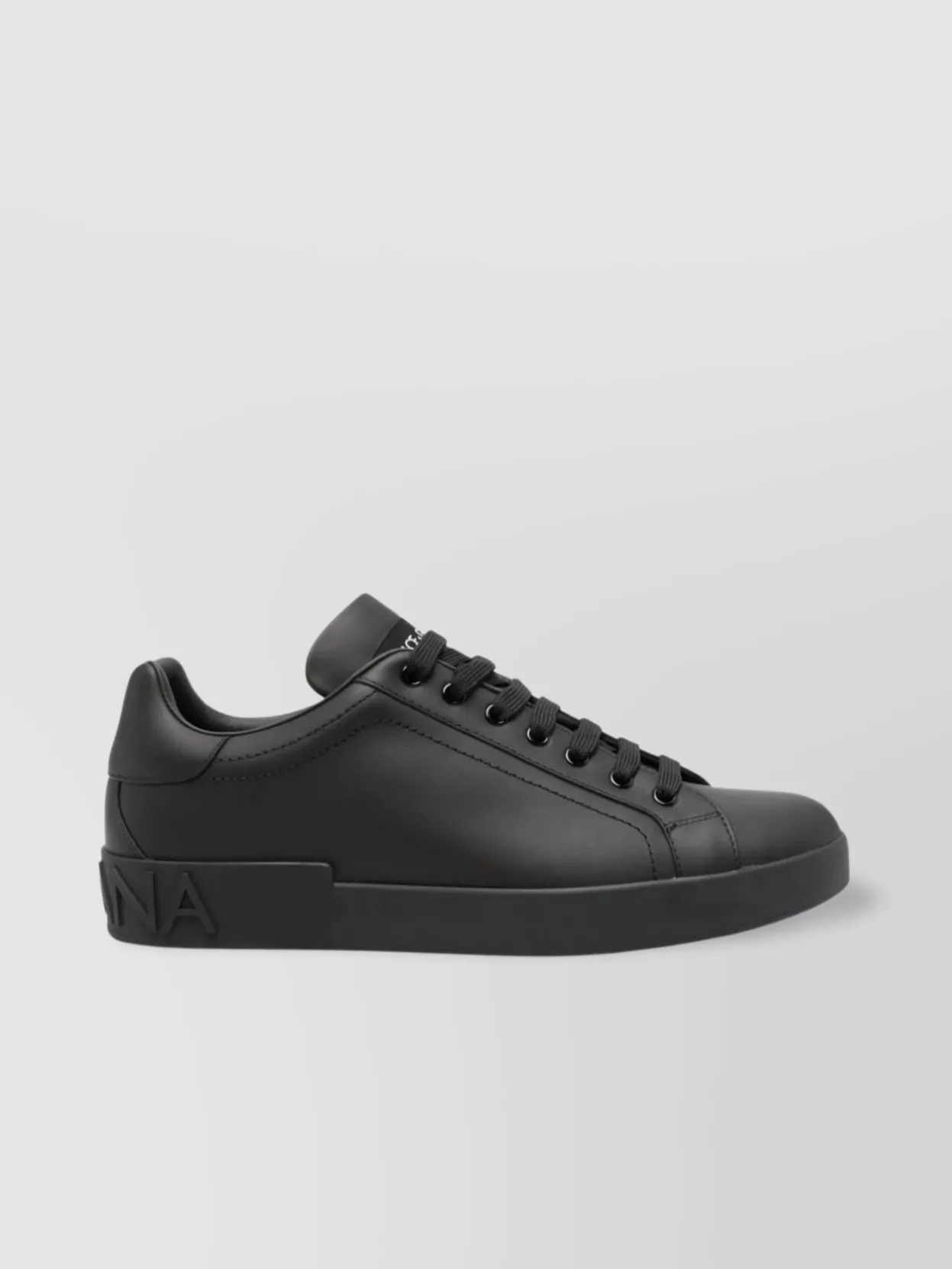 Shop Dolce & Gabbana Nappa Calfskin Round Toe Sneakers In Black