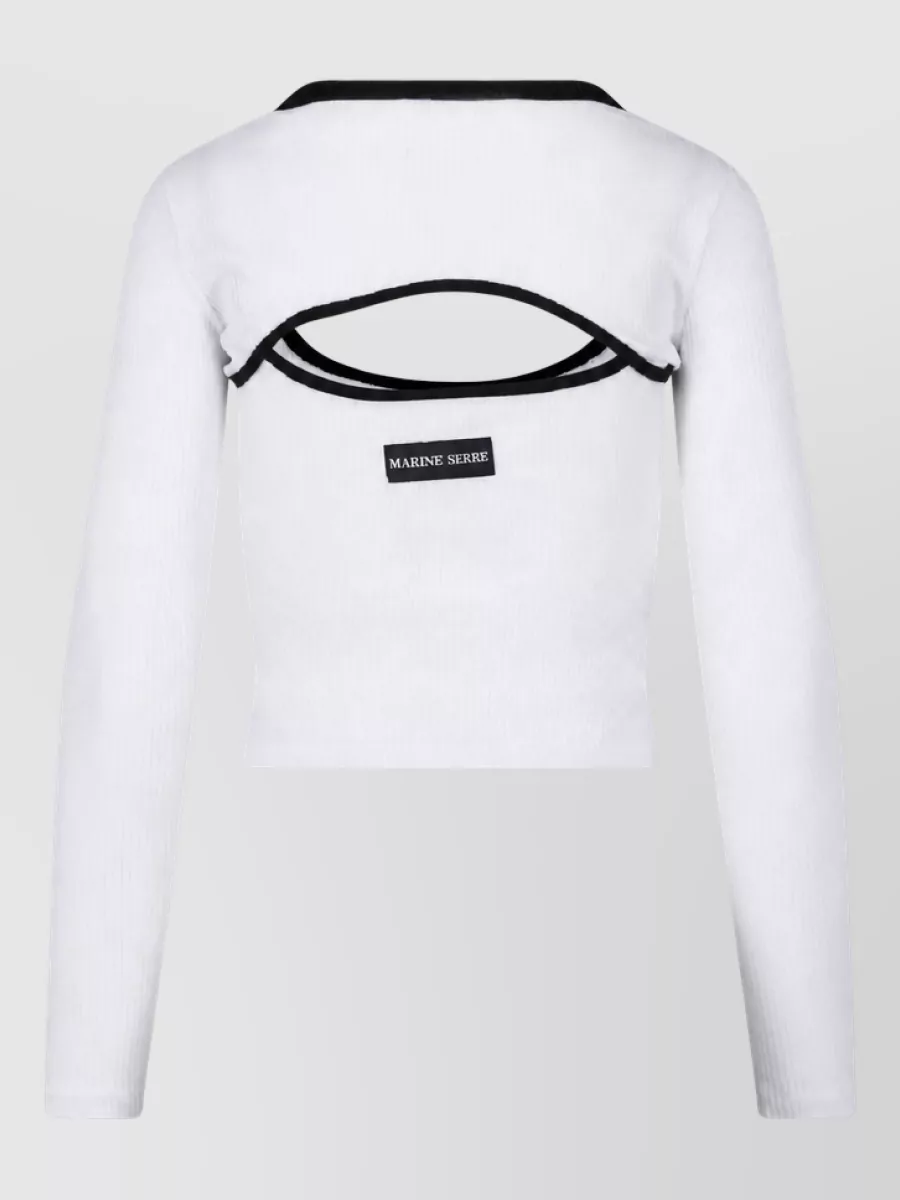Marine Serre Cotton Long-Sleeve Camisole