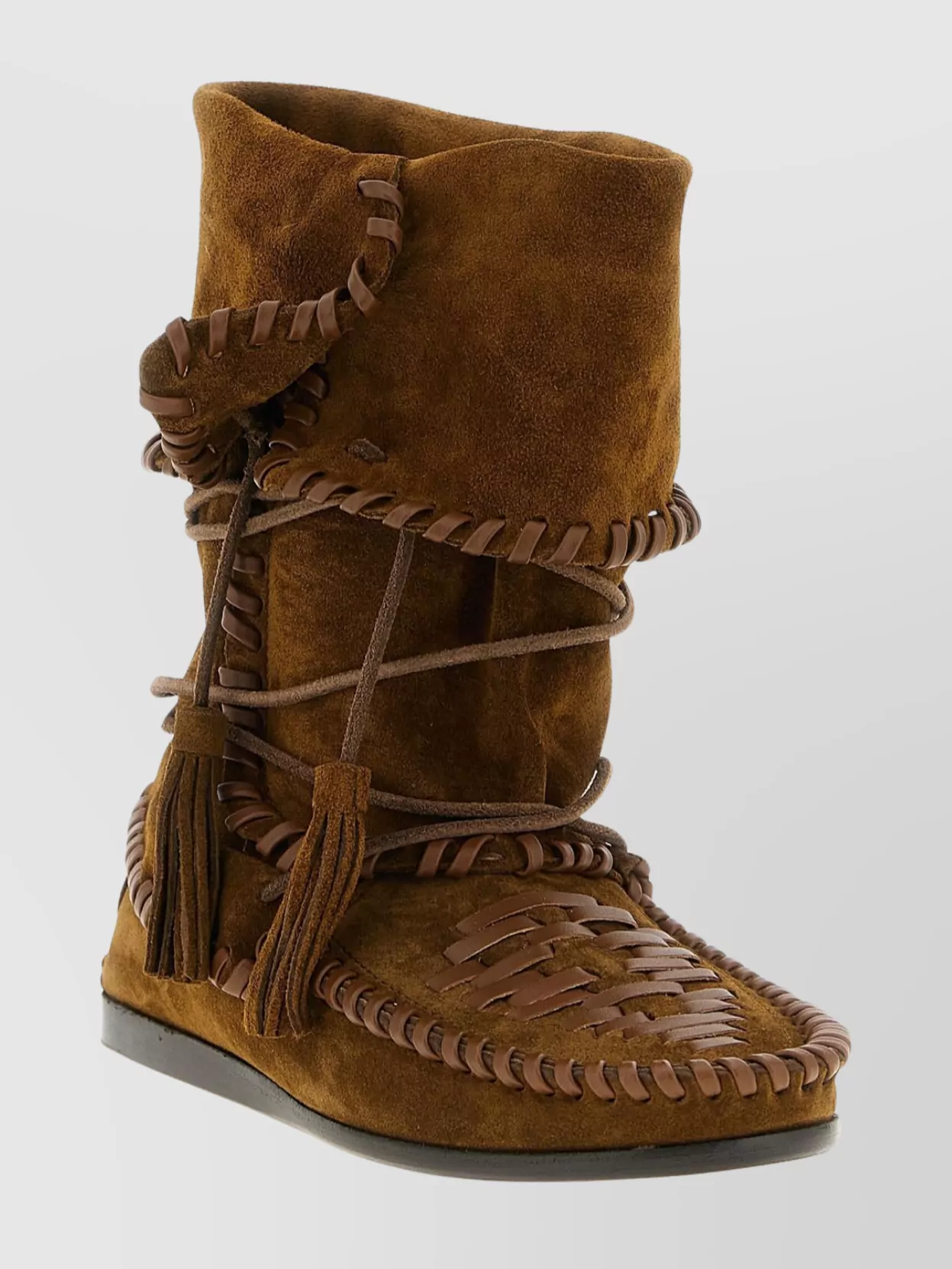 Isabel Marant Suede Mid-calf Boots Tassel Detail In Brown